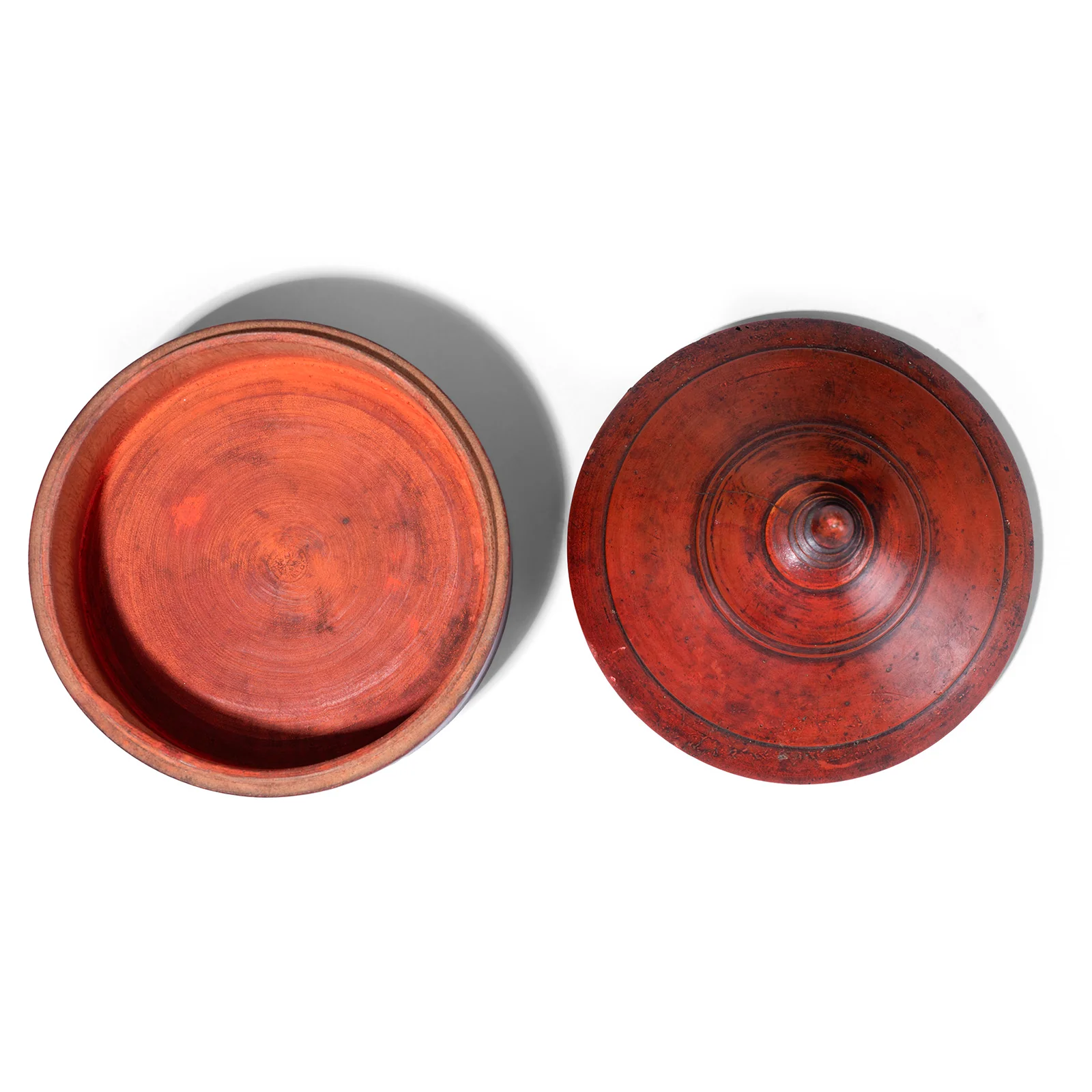 Red Lacquer Pot From Uttar Pradesh - Ca 1930 - Image 3