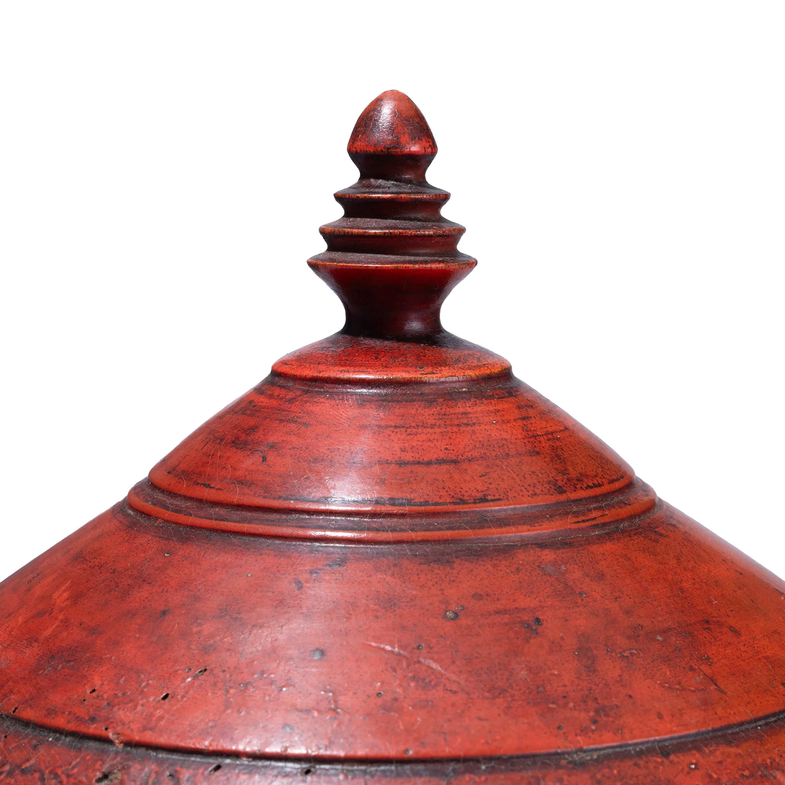 Red Lacquer Pot From Uttar Pradesh - Ca 1930 - Image 5