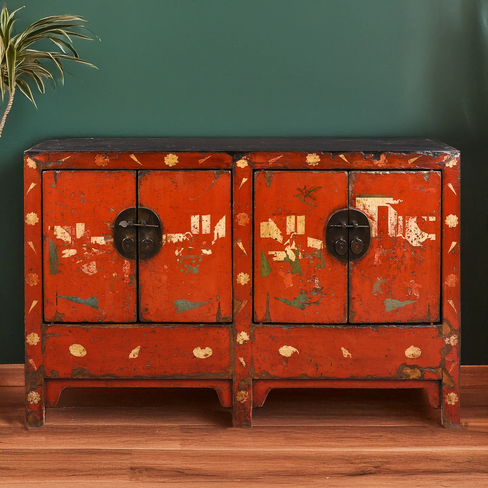 Red Lacquer Sideboard From Shanxi - 19th Century - Image 2