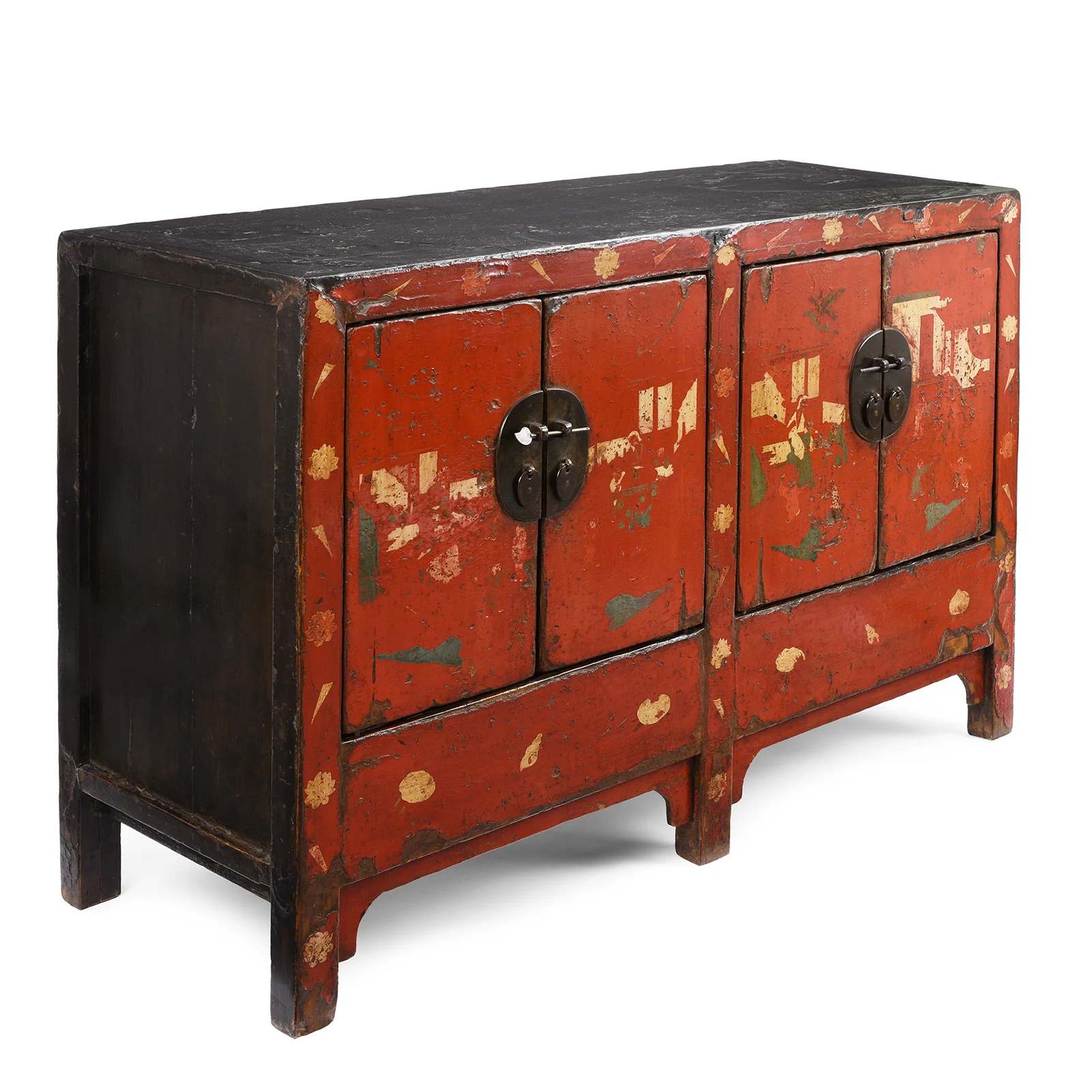 Red Lacquer Sideboard From Shanxi - 19th Century - Image 4