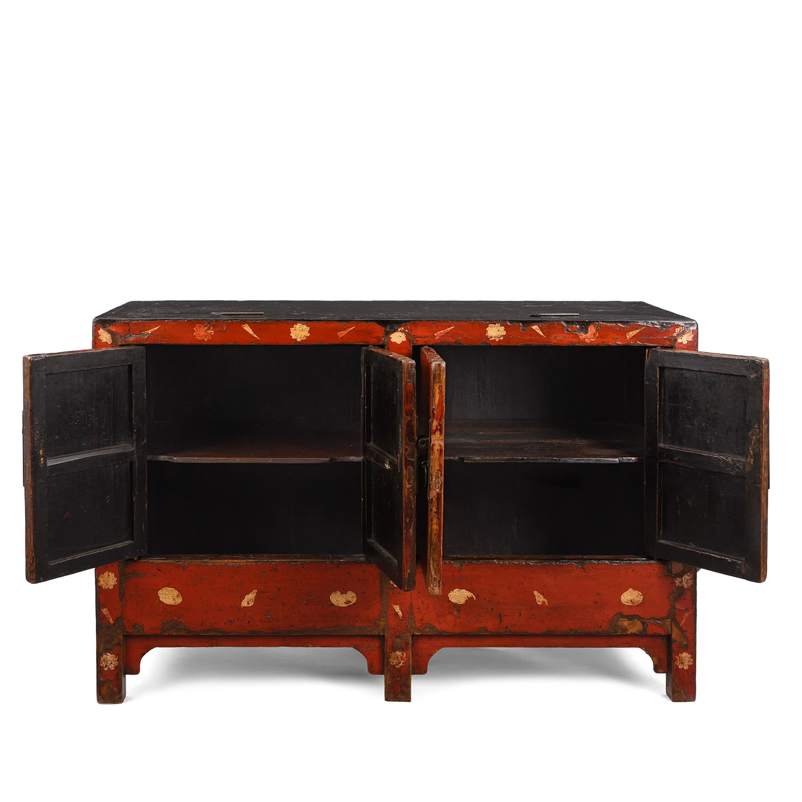 Red Lacquer Sideboard From Shanxi - 19th Century - Image 5