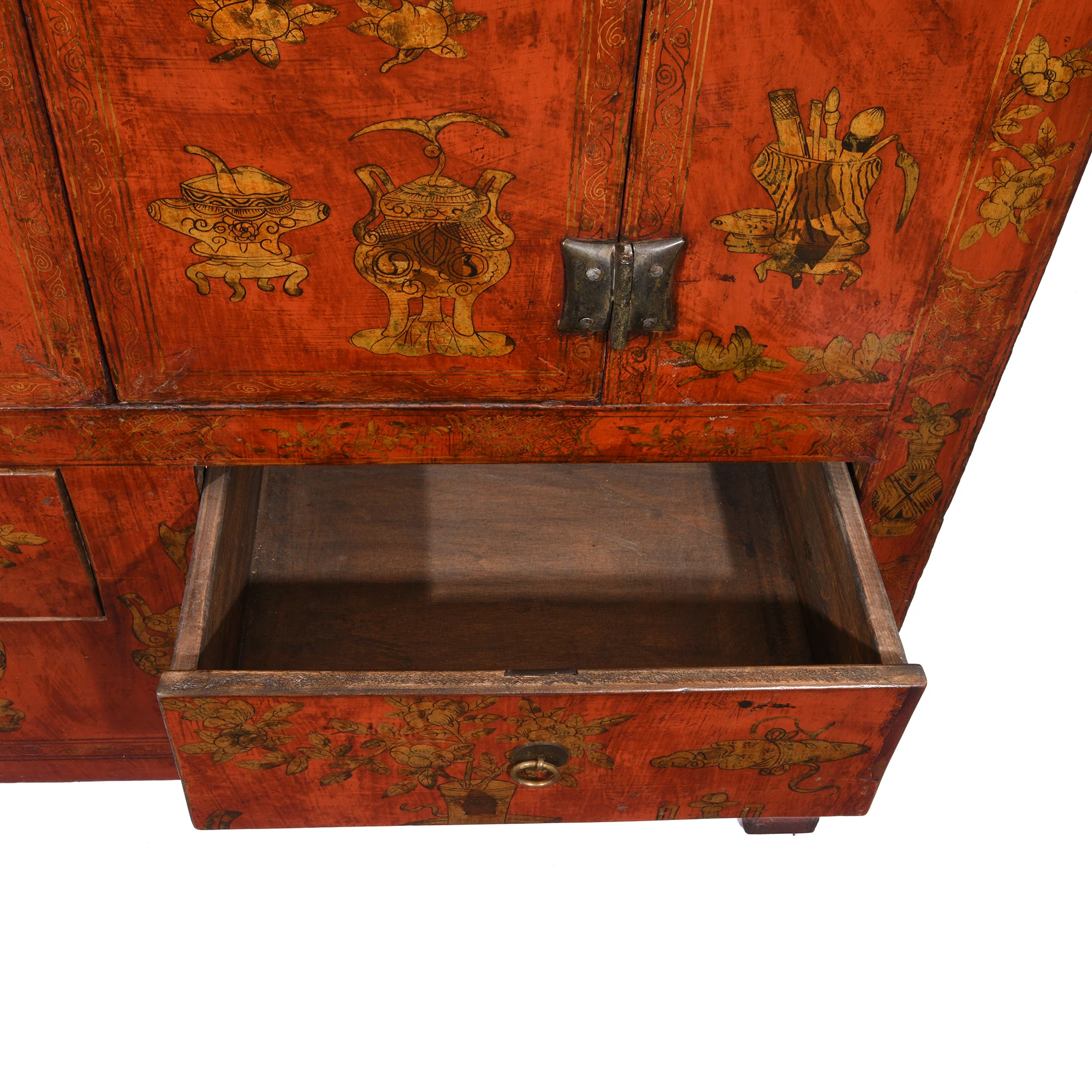 Red Lacquer Wedding Cabinet - 19thC - Image 10