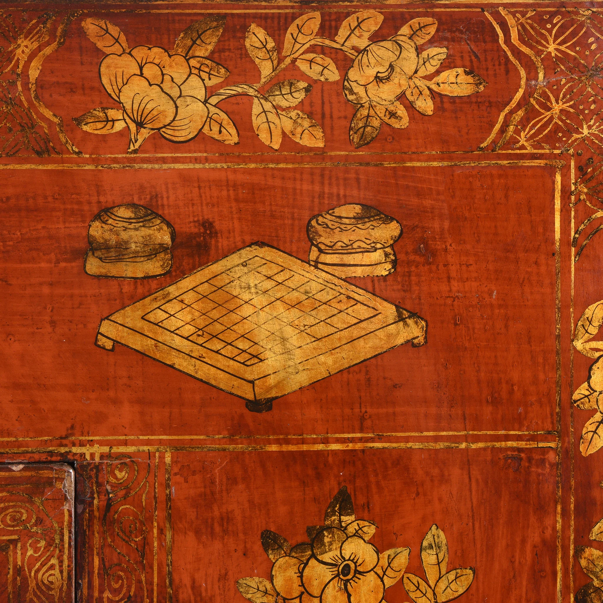 Red Lacquer Wedding Cabinet - 19thC - Image 4