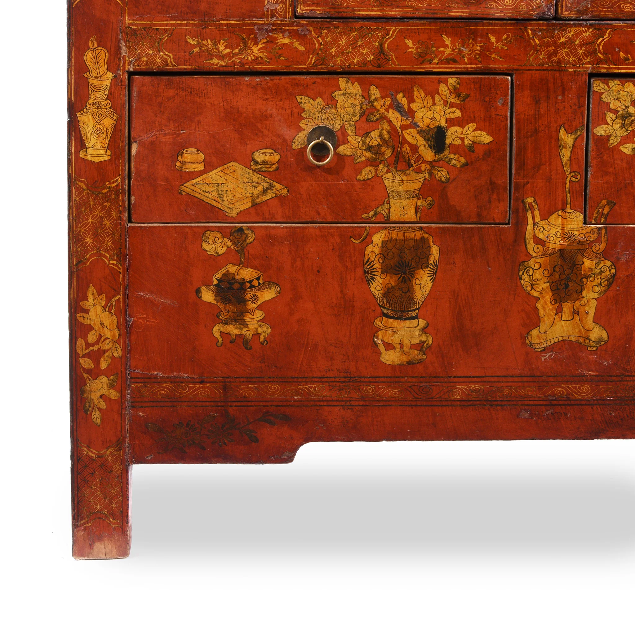 Red Lacquer Wedding Cabinet - 19thC - Image 5