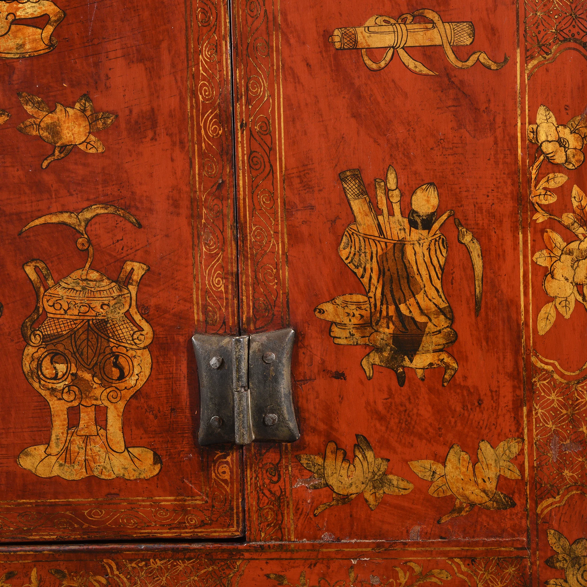 Red Lacquer Wedding Cabinet - 19thC - Image 6