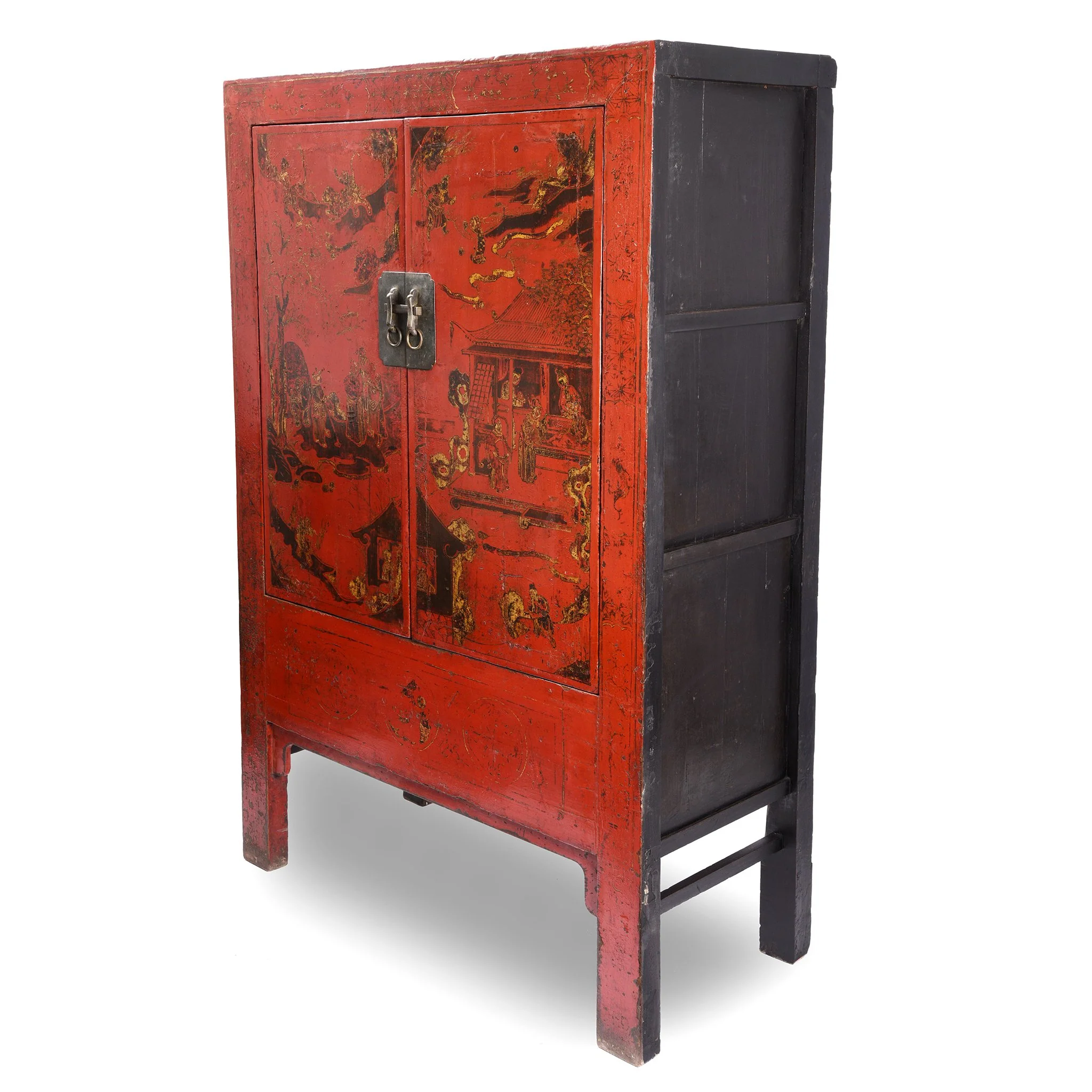 Red Lacquer Wedding Cabinet - 19thC - Image 4