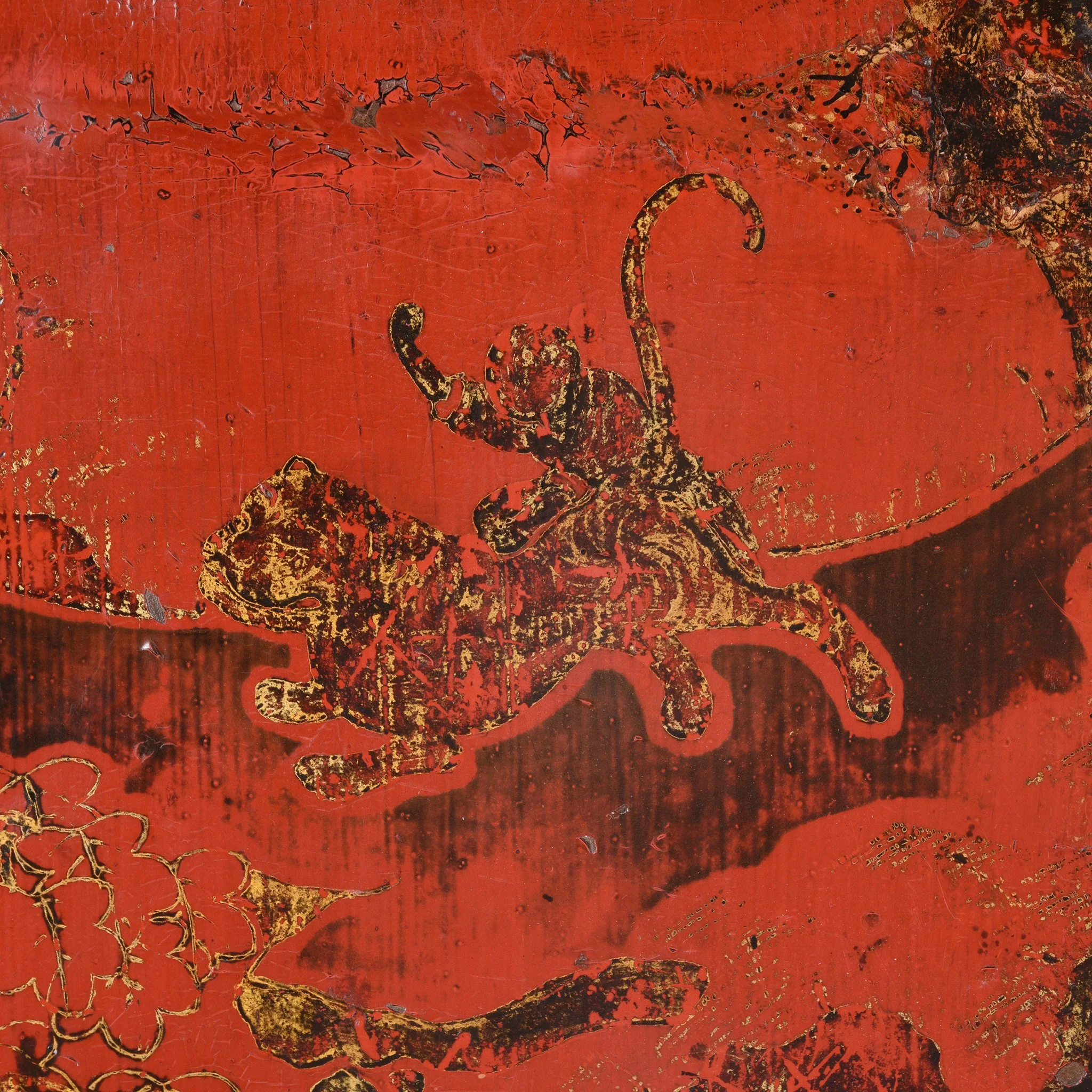 Red Lacquer Wedding Cabinet - 19thC - Image 7