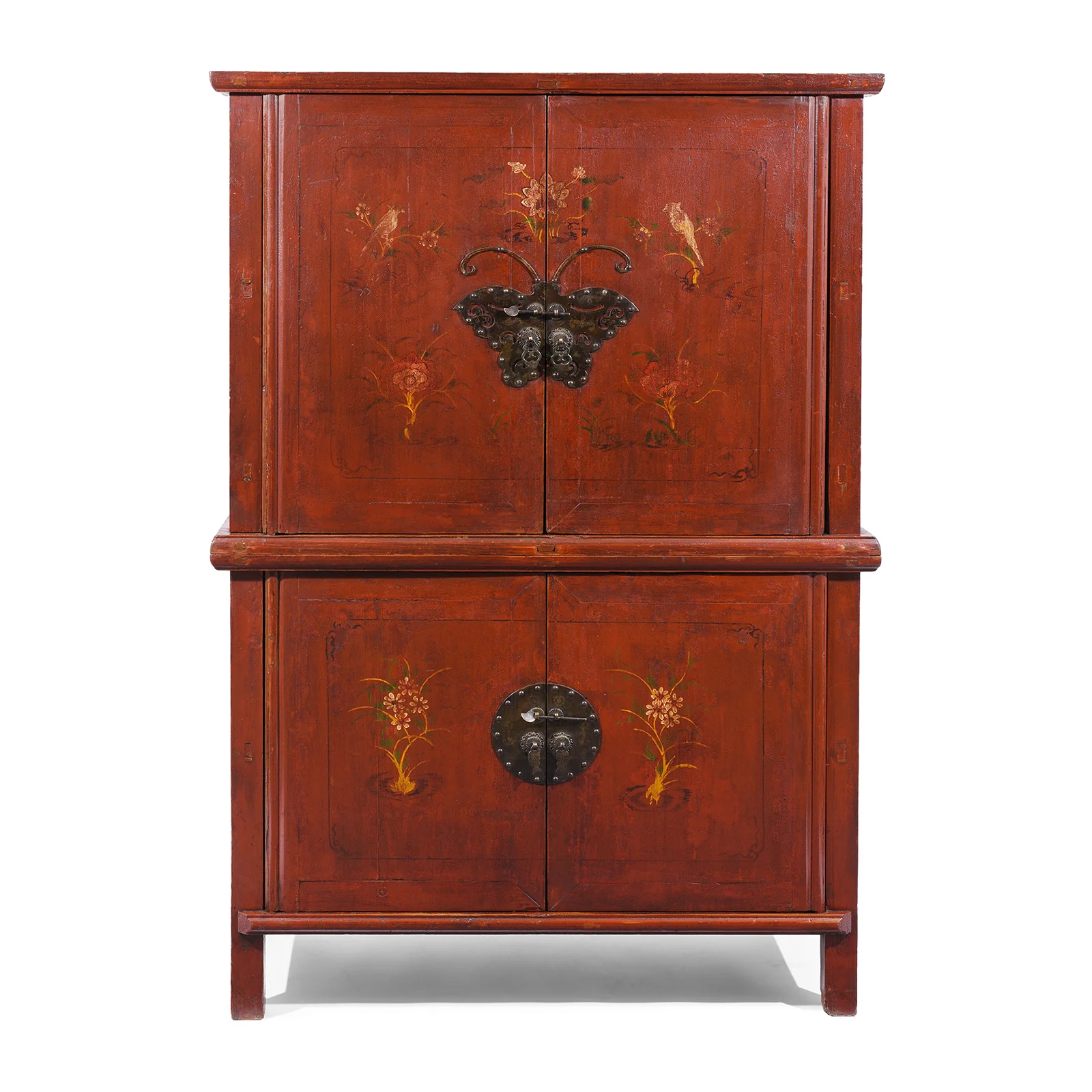 Red Lacquer Fujian Wedding Cabinet - 19th Century