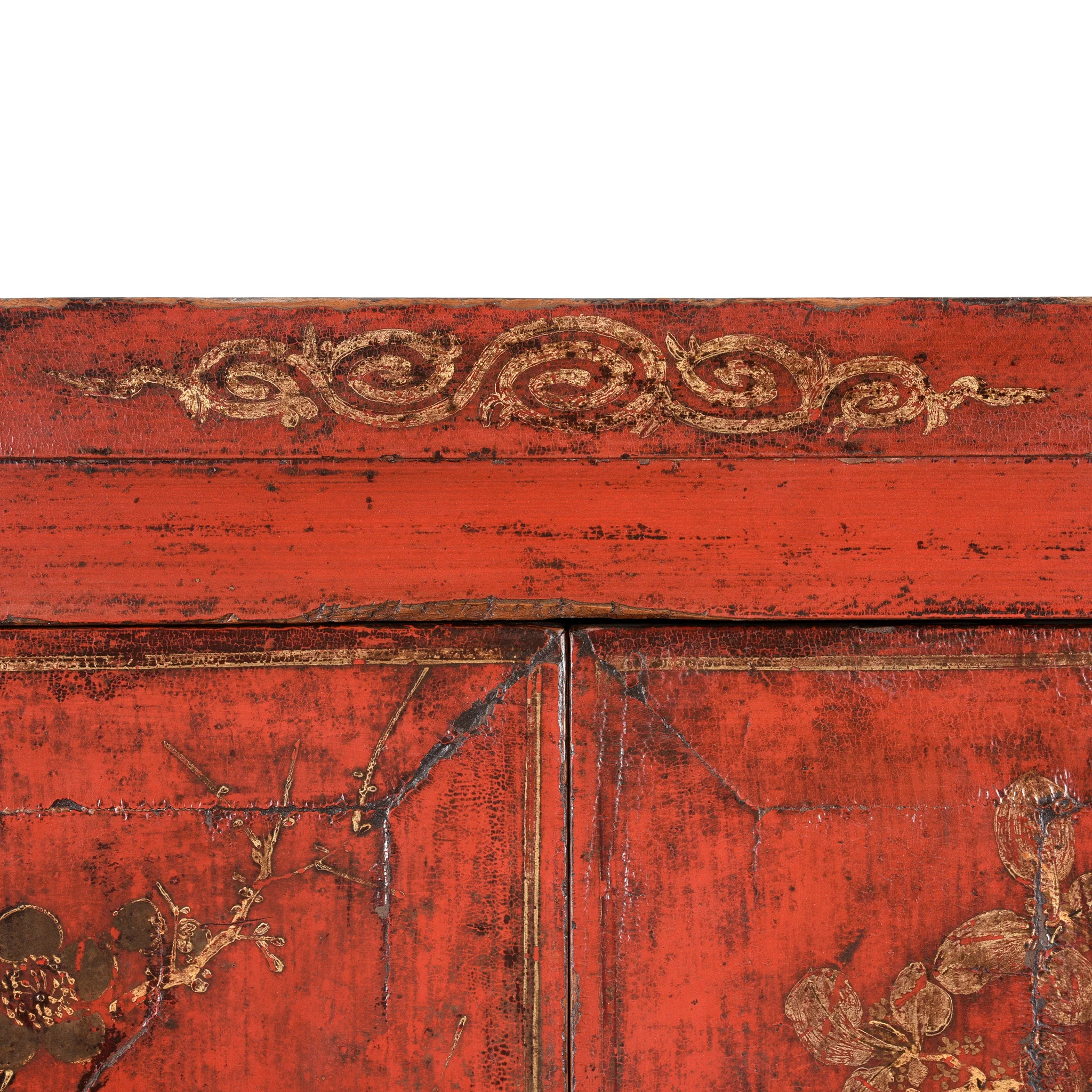 Chinese Red Lacquer Wedding Cabinet - 19th Century - Image 12