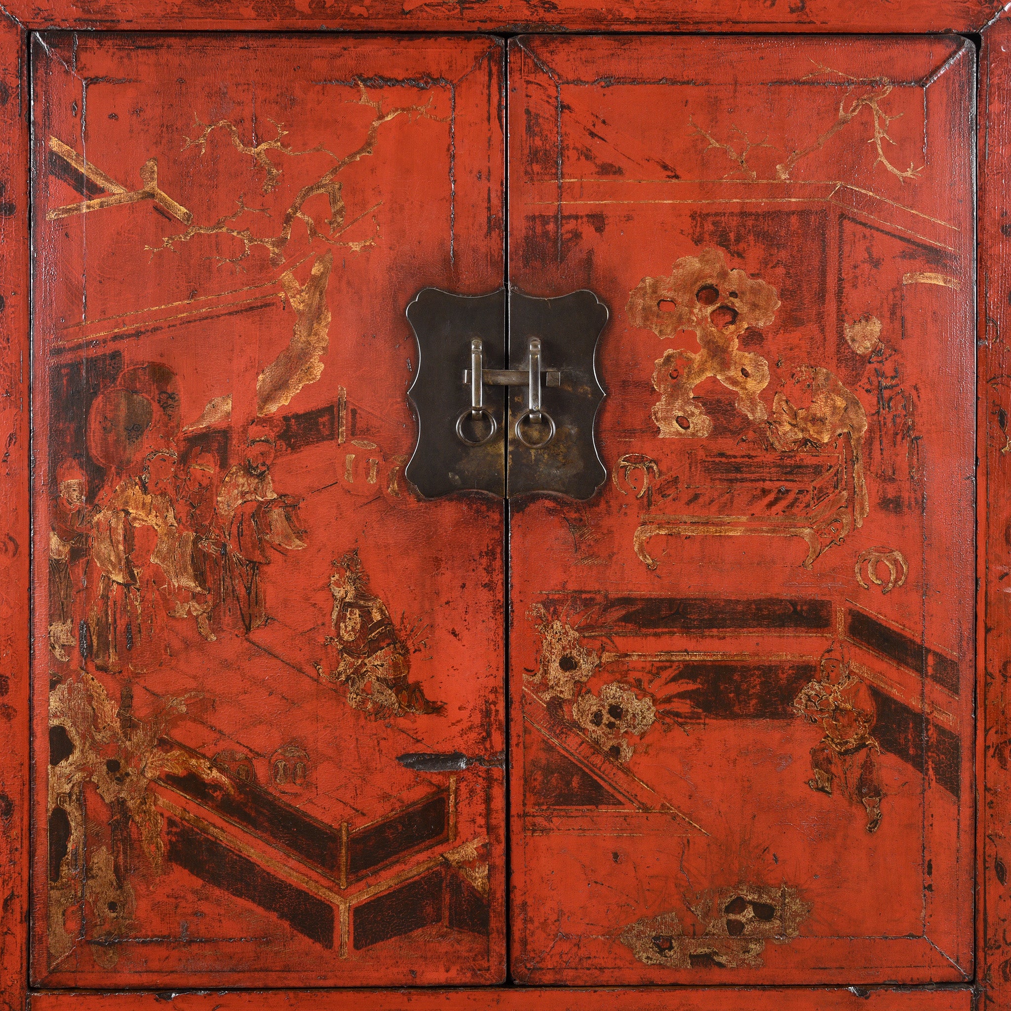 Chinese Red Lacquer Wedding Cabinet - 19th Century - Image 3
