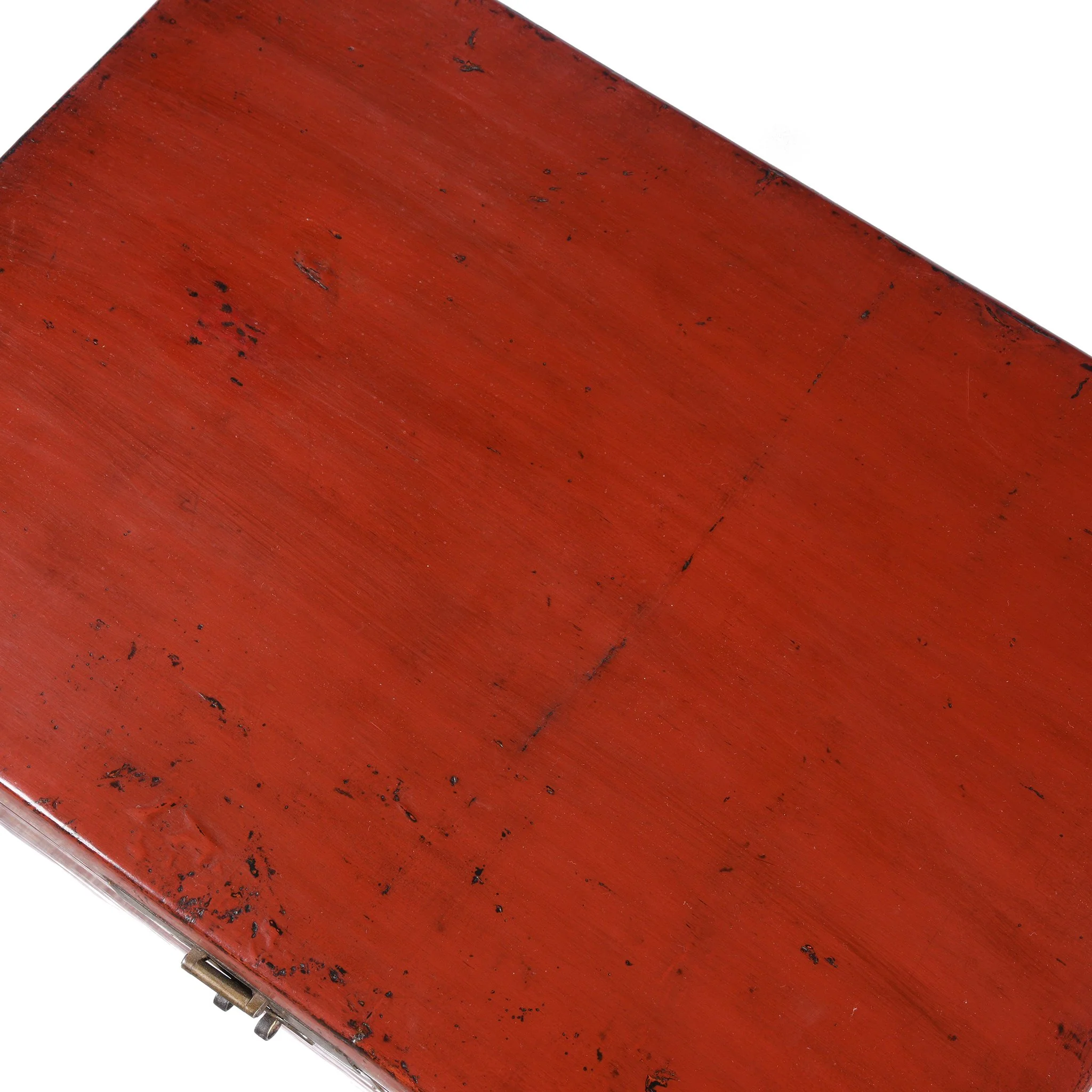 Red Lacquer Leather Trunk From Shanghai - Ca 1920 - Image 5