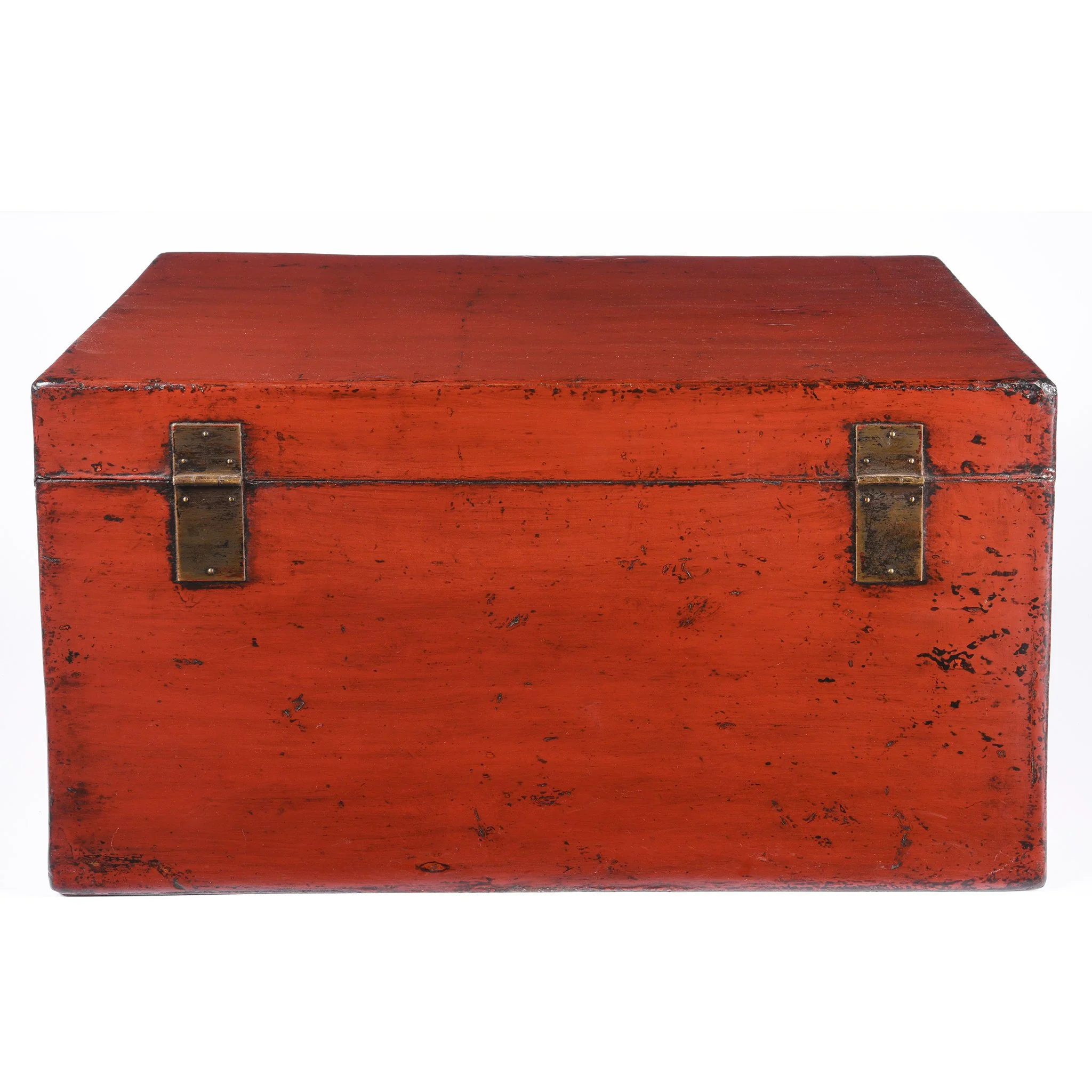 Red Lacquer Leather Trunk From Shanghai - Ca 1920 - Image 6