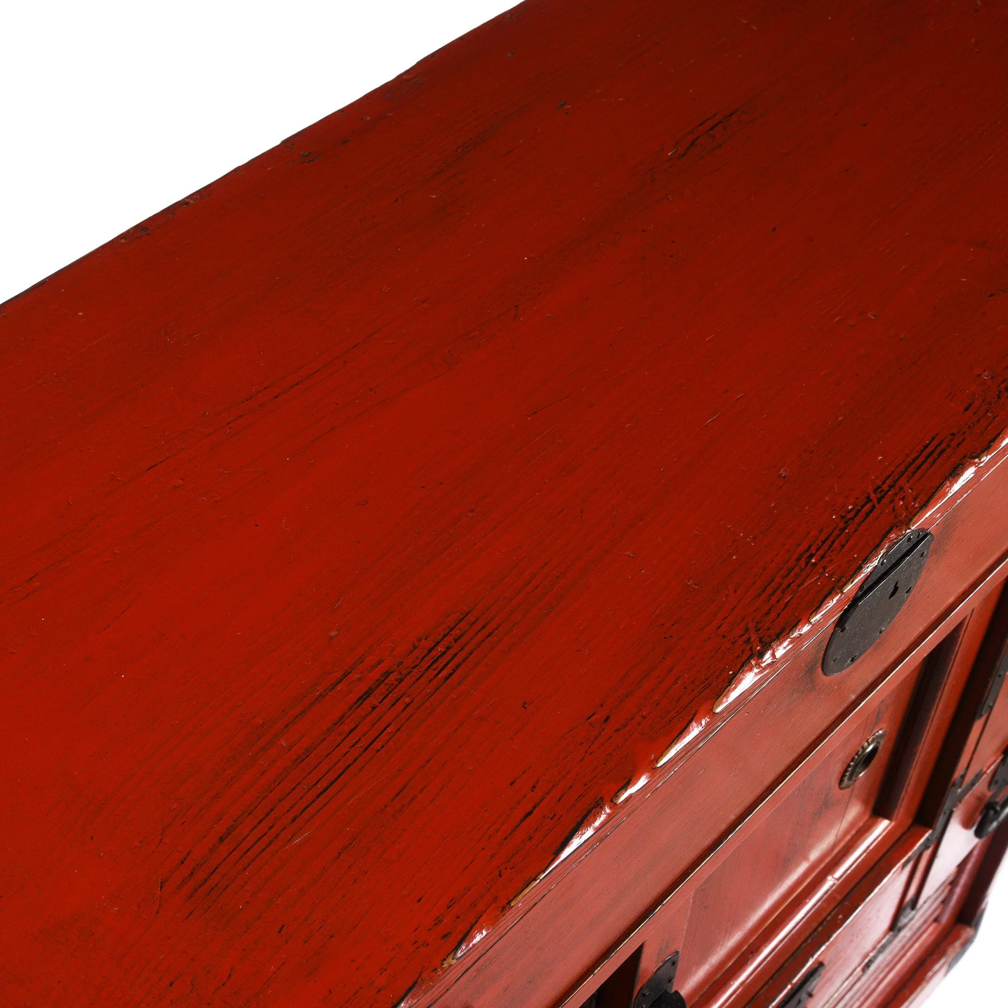 Red Painted Japanese Choba Dansu - Taishō Period - Image 5