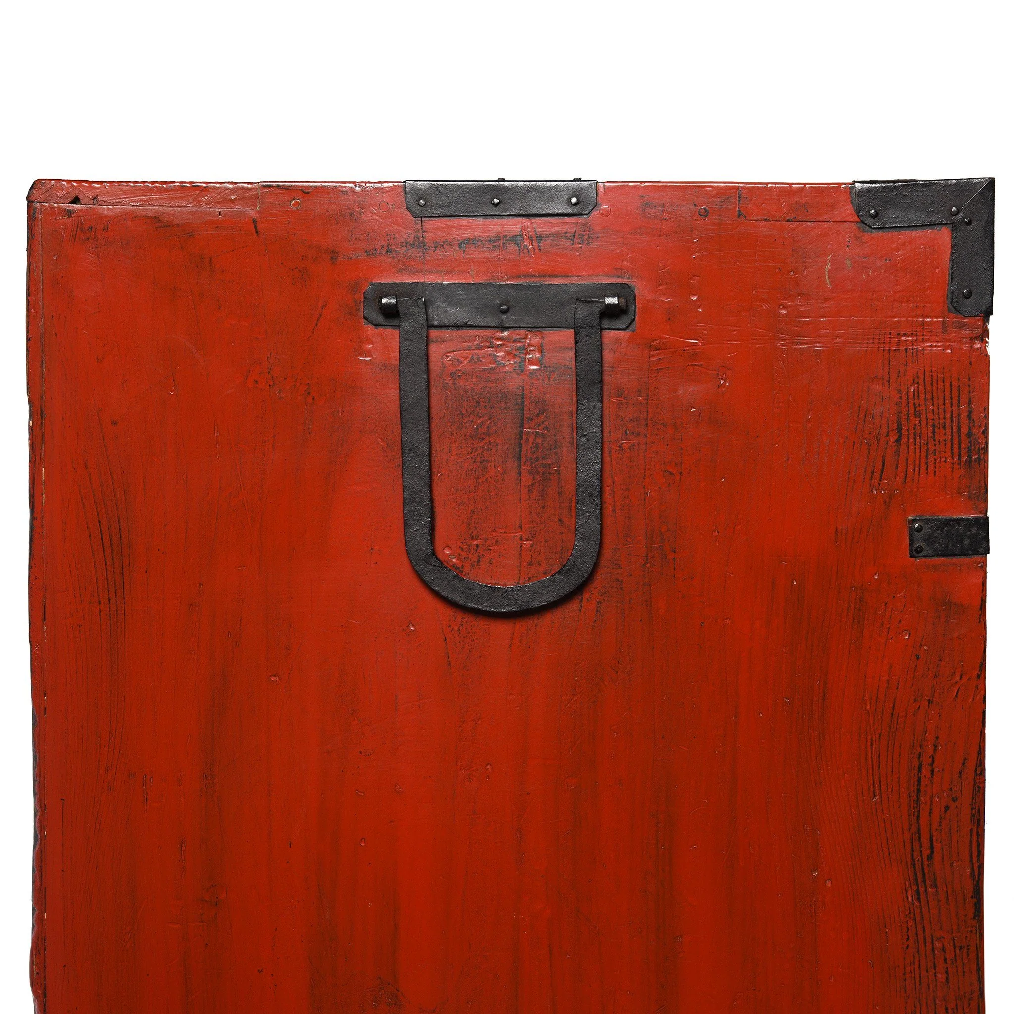 Red Painted Japanese Choba Dansu - Taishō Period - Image 6