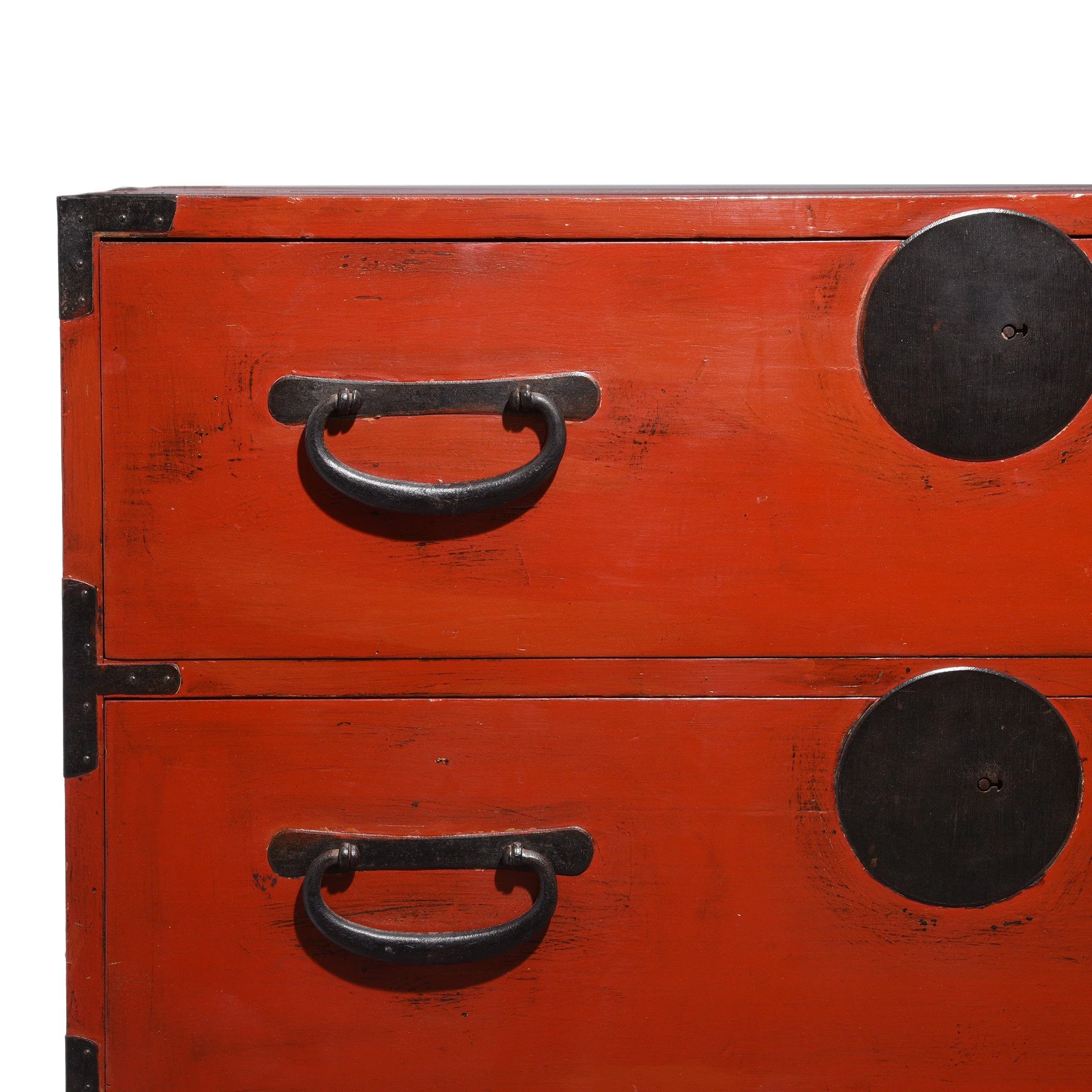 Red Painted Japanese Isho Dansu - Taishō Period - Image 6