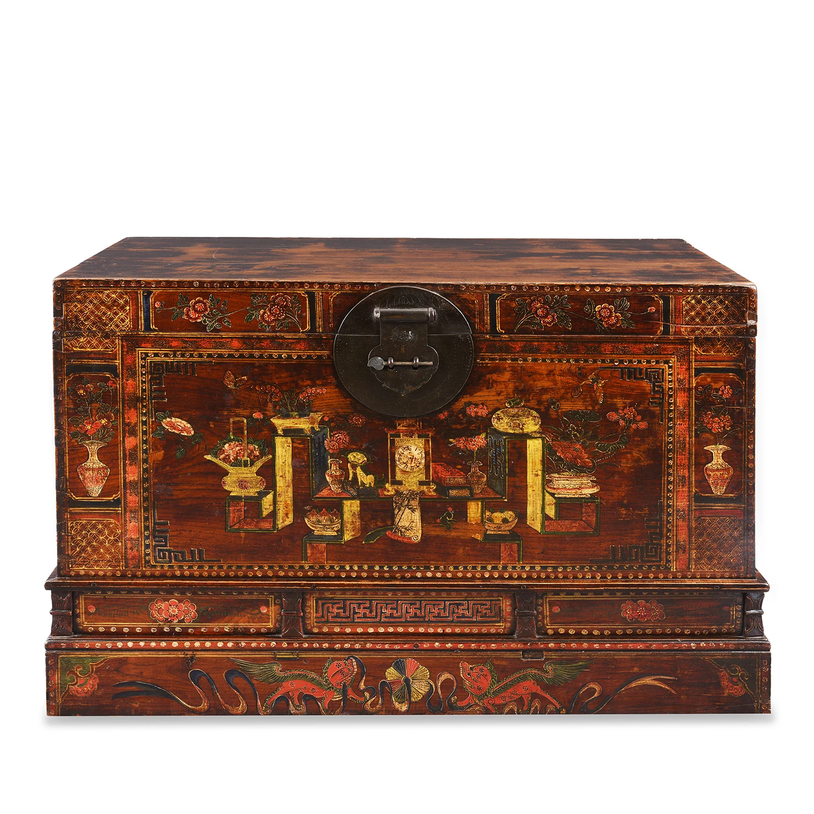 Red Painted Trunk From Shanxi - Ca 1900 - Image 2