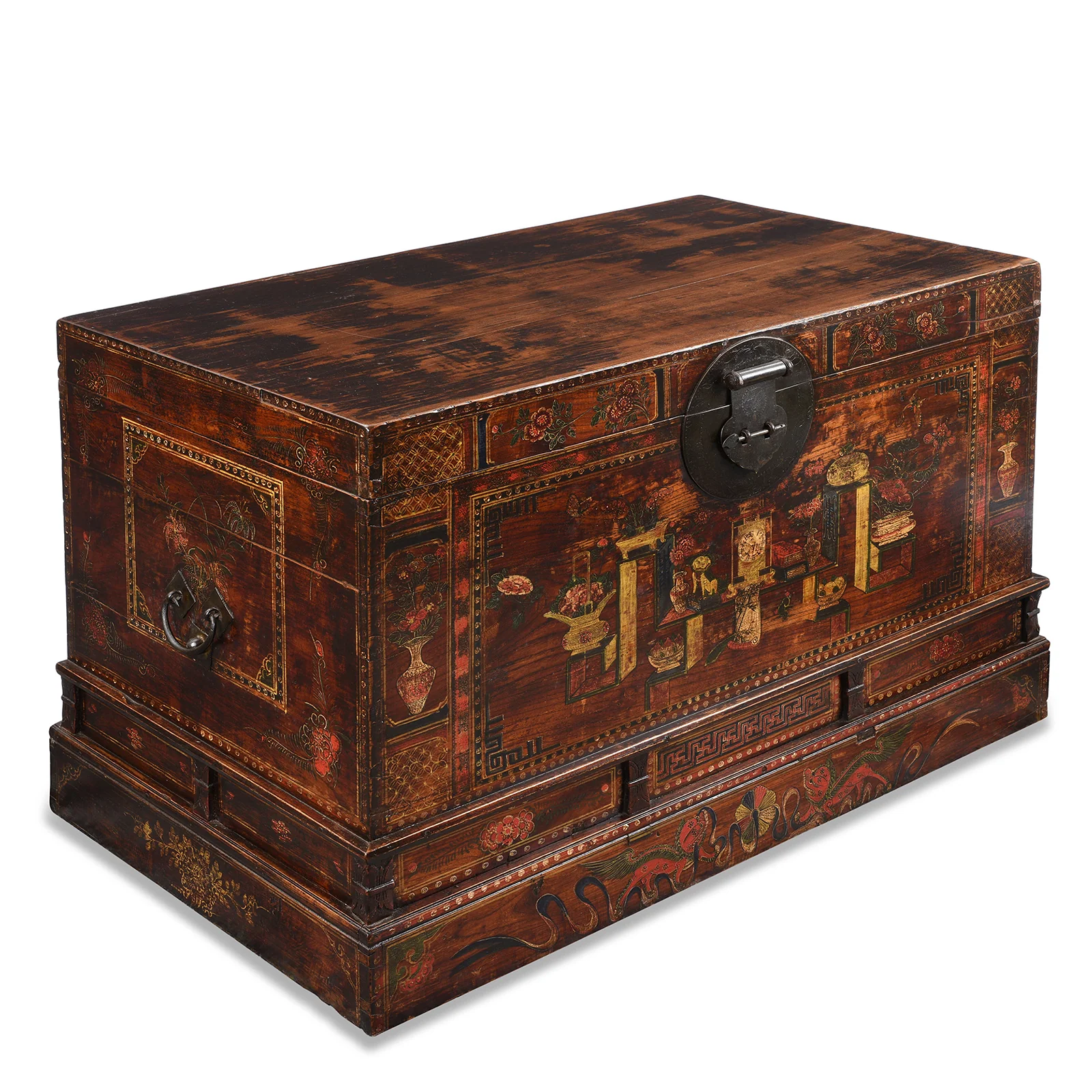 Red Painted Trunk From Shanxi - Ca 1900 - Image 4
