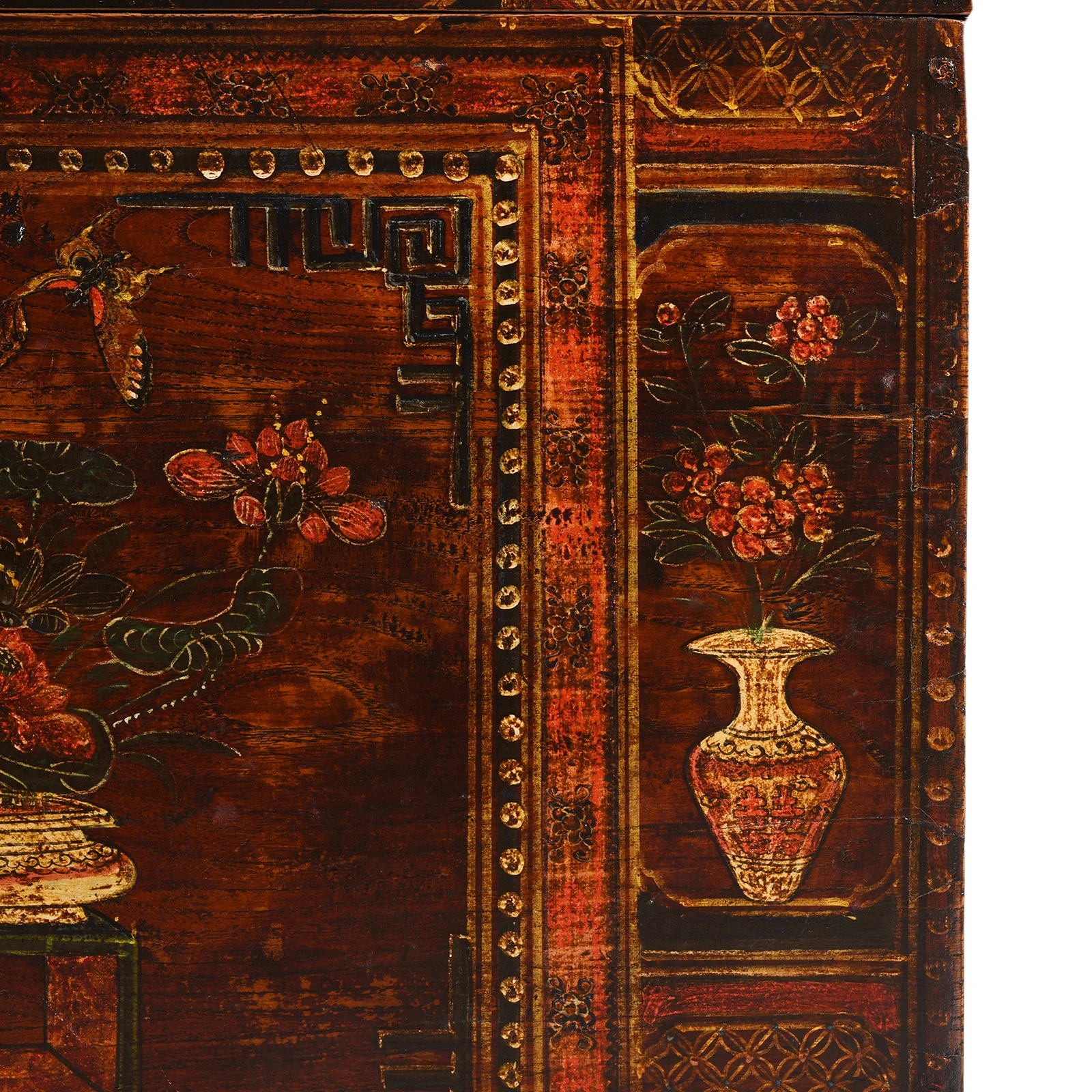 Red Painted Trunk From Shanxi - Ca 1900 - Image 7