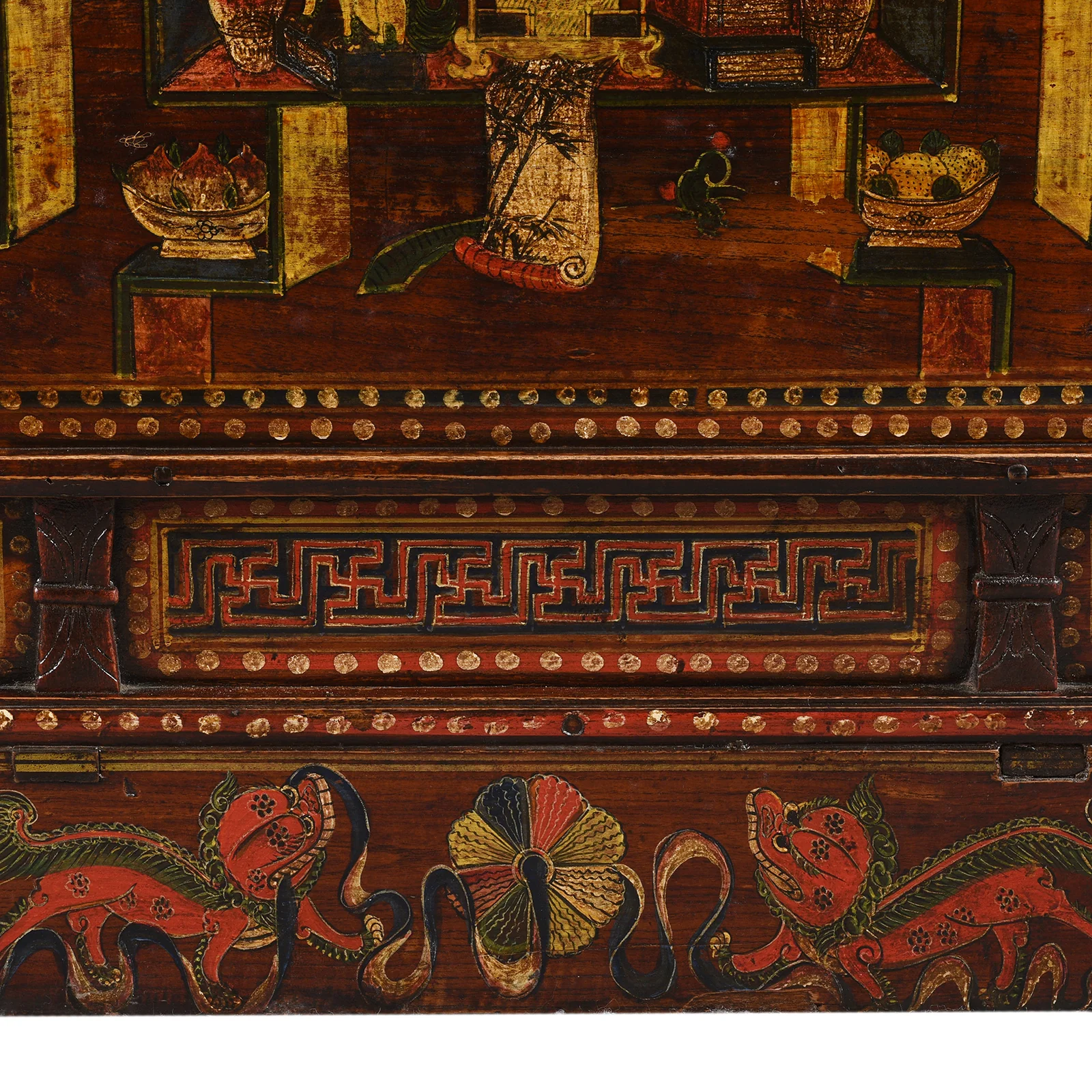 Red Painted Trunk From Shanxi - Ca 1900 - Image 8