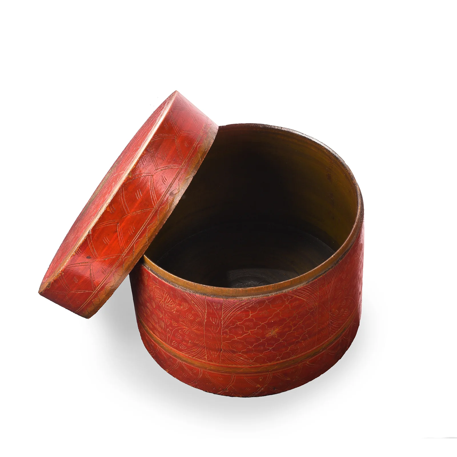Regency Style Red Lacquer Pot From Kutch - 19th Century - Image 2