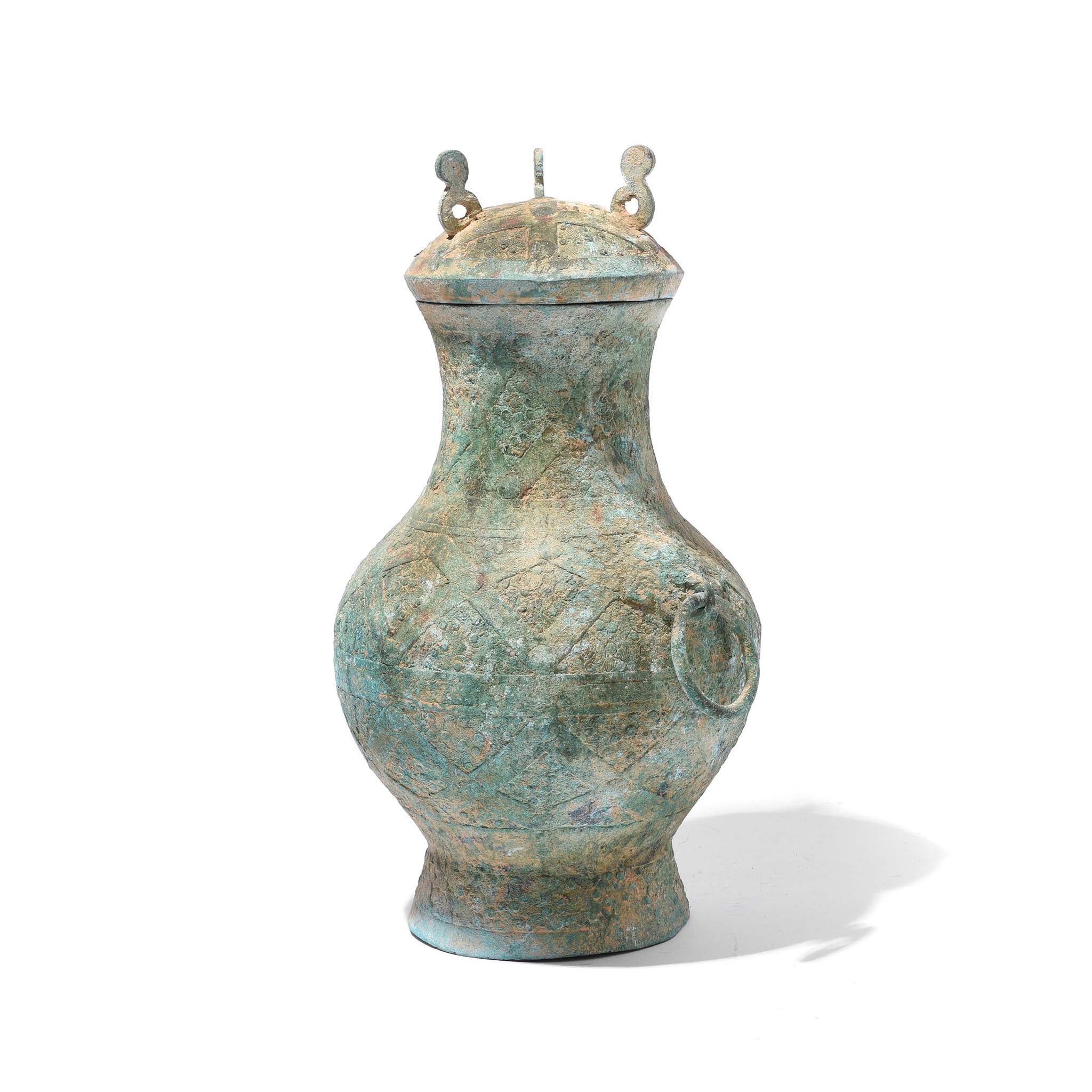 Reproduction Verdigris Bronze Vessel - Han Dynasty Style - Image 2