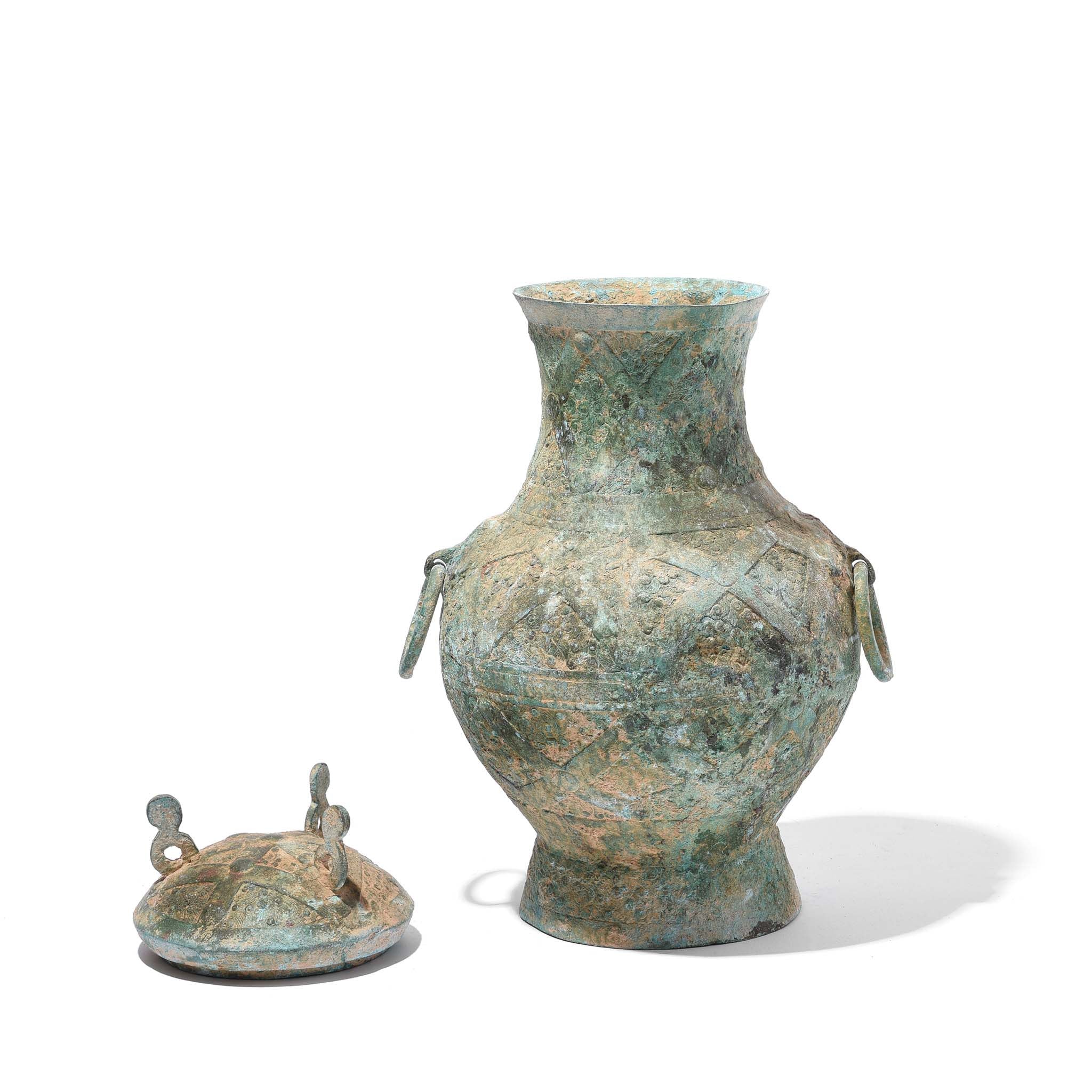 Reproduction Verdigris Bronze Vessel - Han Dynasty Style - Image 3