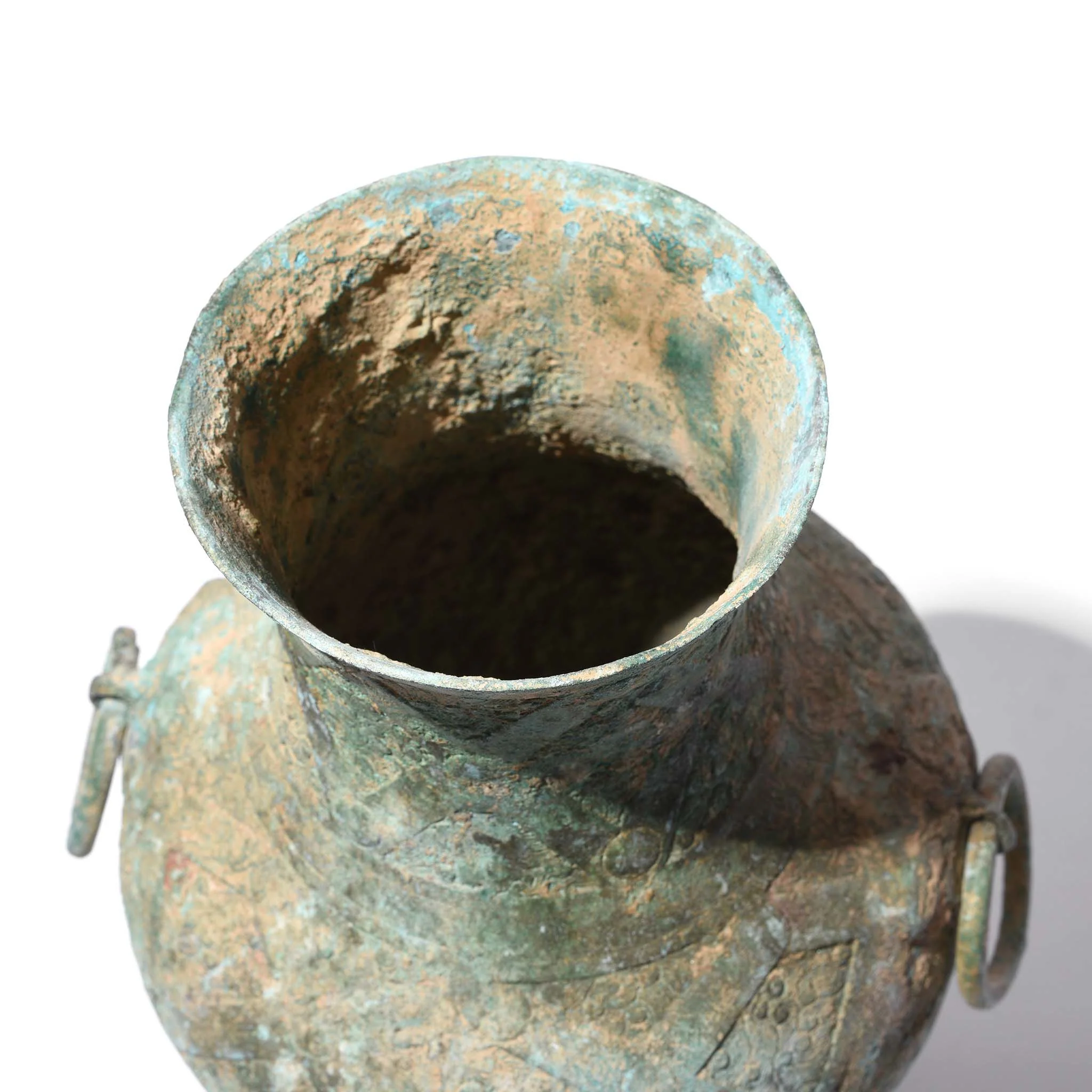 Reproduction Verdigris Bronze Vessel - Han Dynasty Style - Image 4