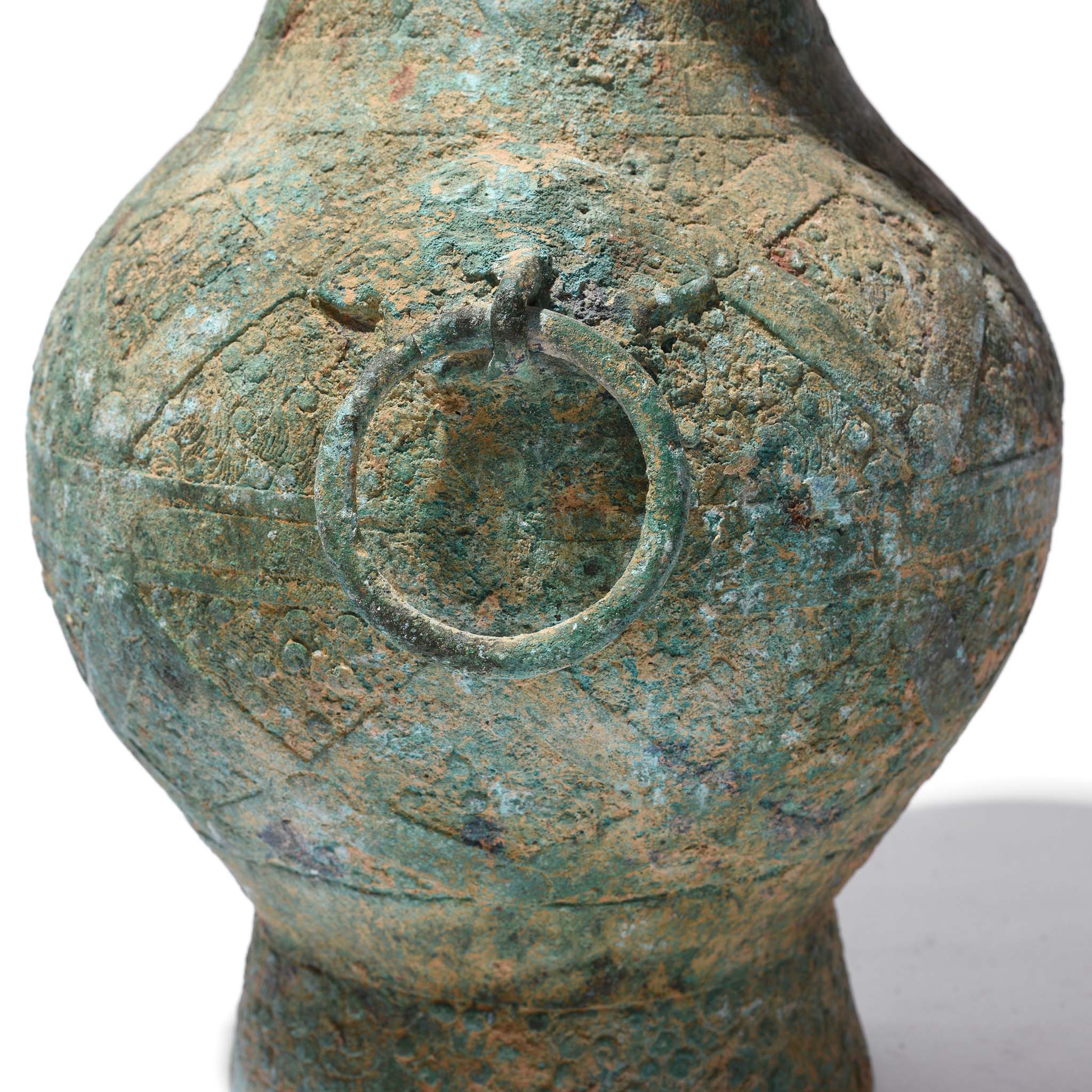 Reproduction Verdigris Bronze Vessel - Han Dynasty Style - Image 6