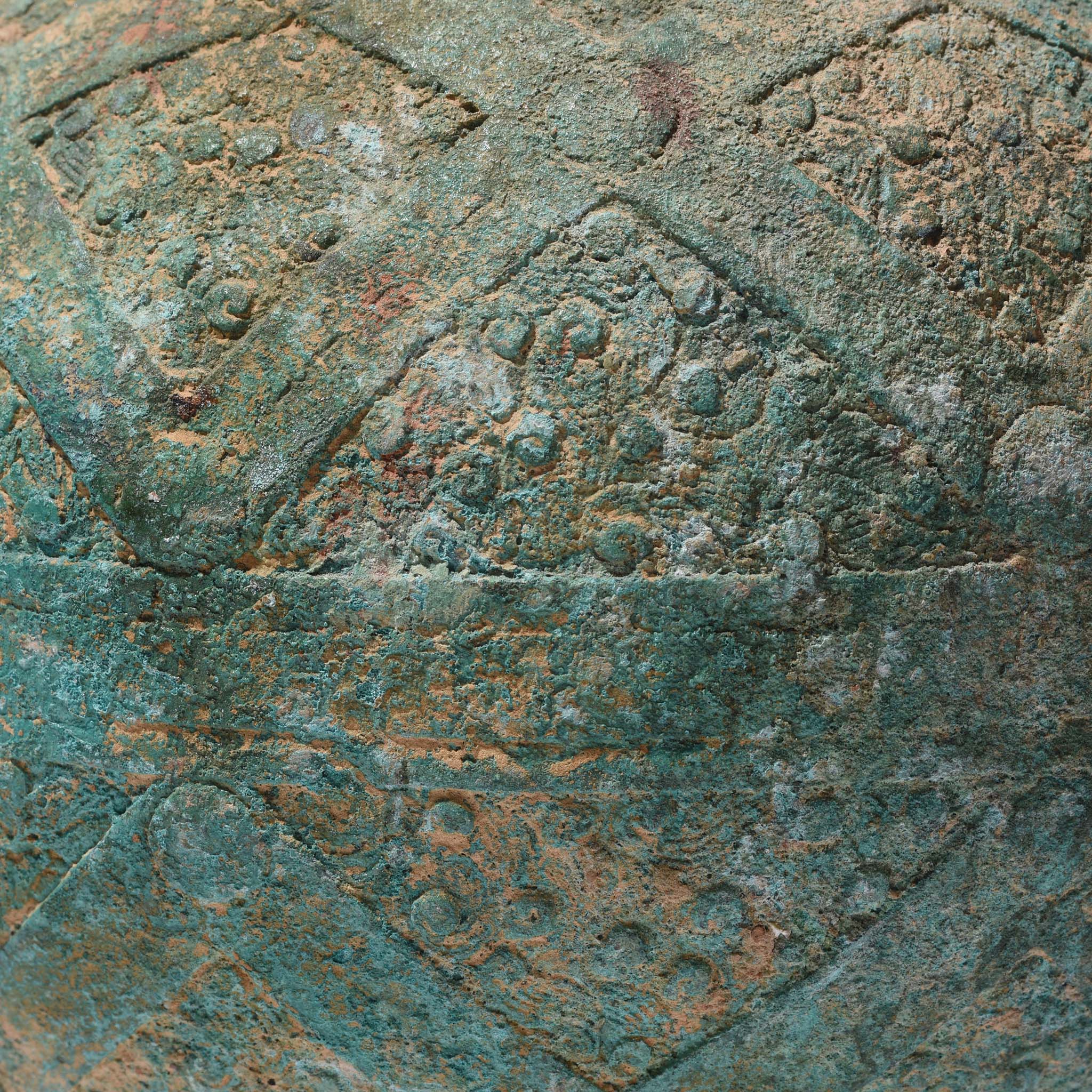 Reproduction Verdigris Bronze Vessel - Han Dynasty Style - Image 7