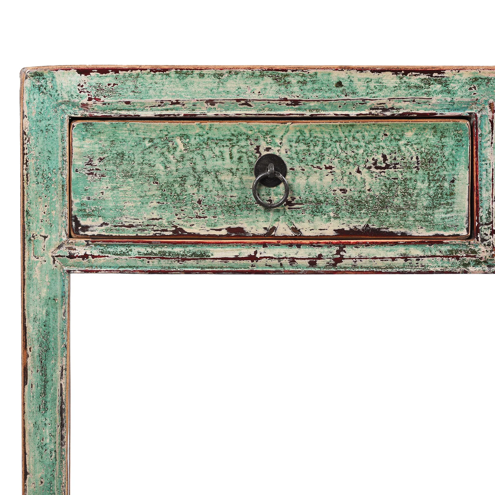 Green Lacquer 2 Drawer Console Table - Image 3