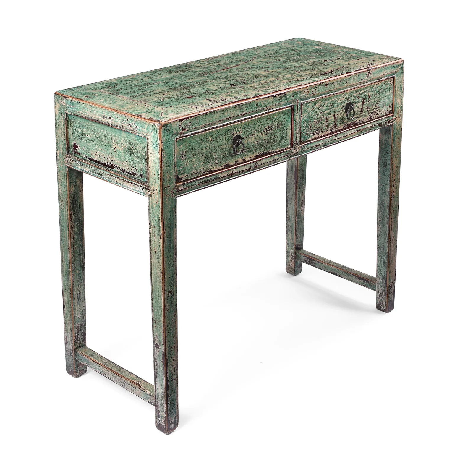 Green Lacquer 2 Drawer Console Table - Image 4