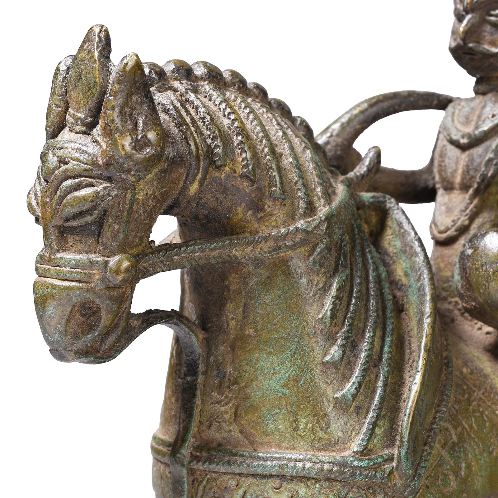 Reproduction Jhansi Style Bronze Horse Wheel Toy - Ca 1980s - Image 5