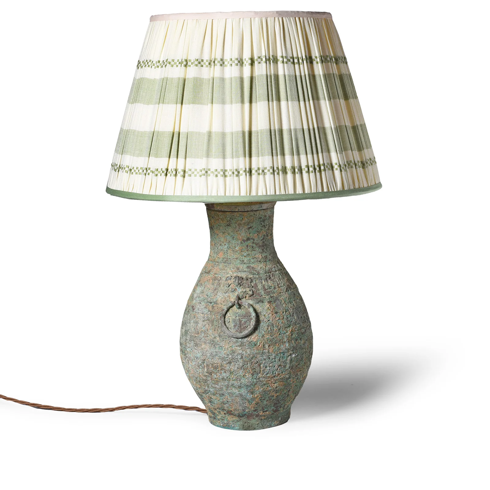 Bronze Ritual Wine Jar Table Lamp - Zhou Dynasty Style