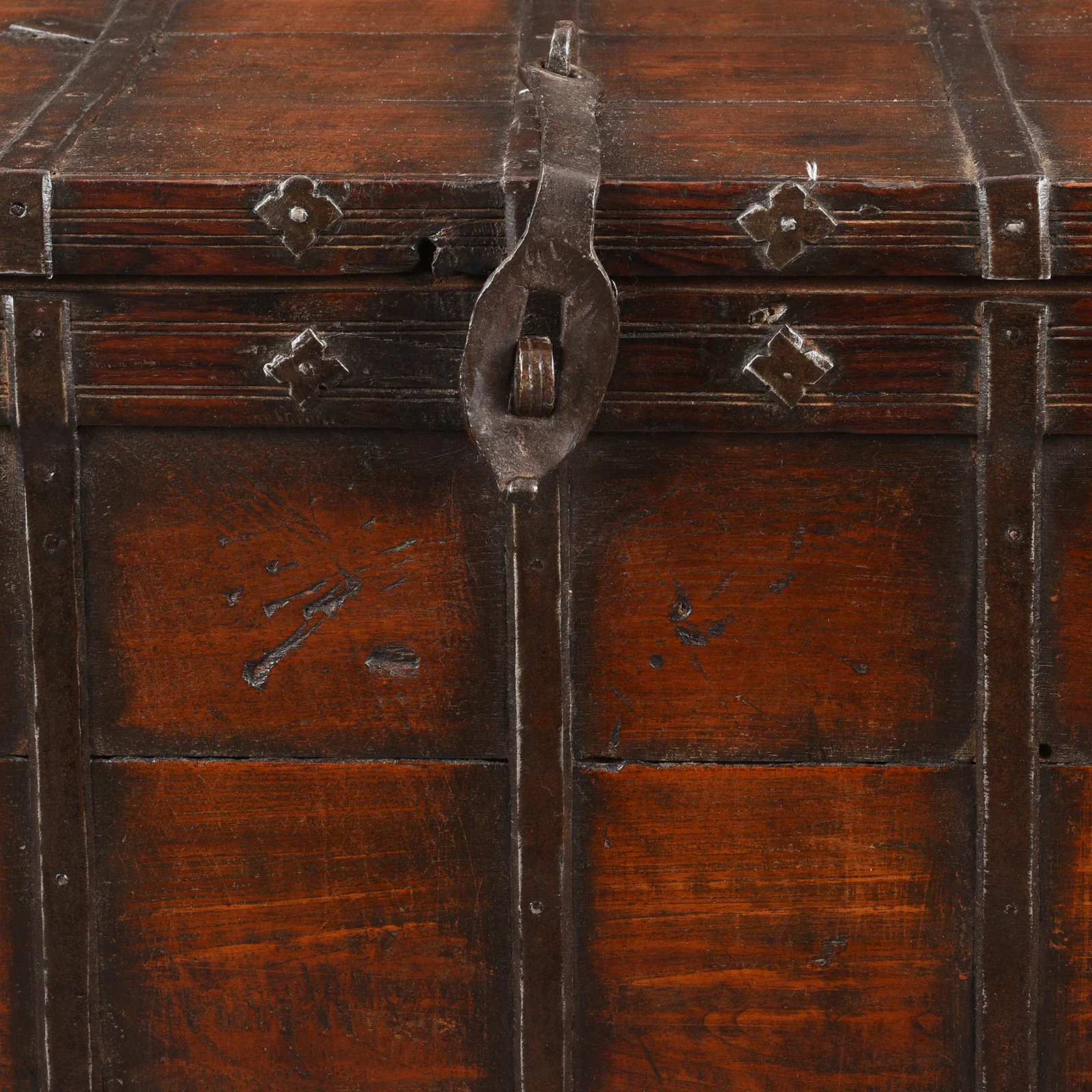 Iron Bound Teak Chest From Gujarat - 19th Century - Image 2