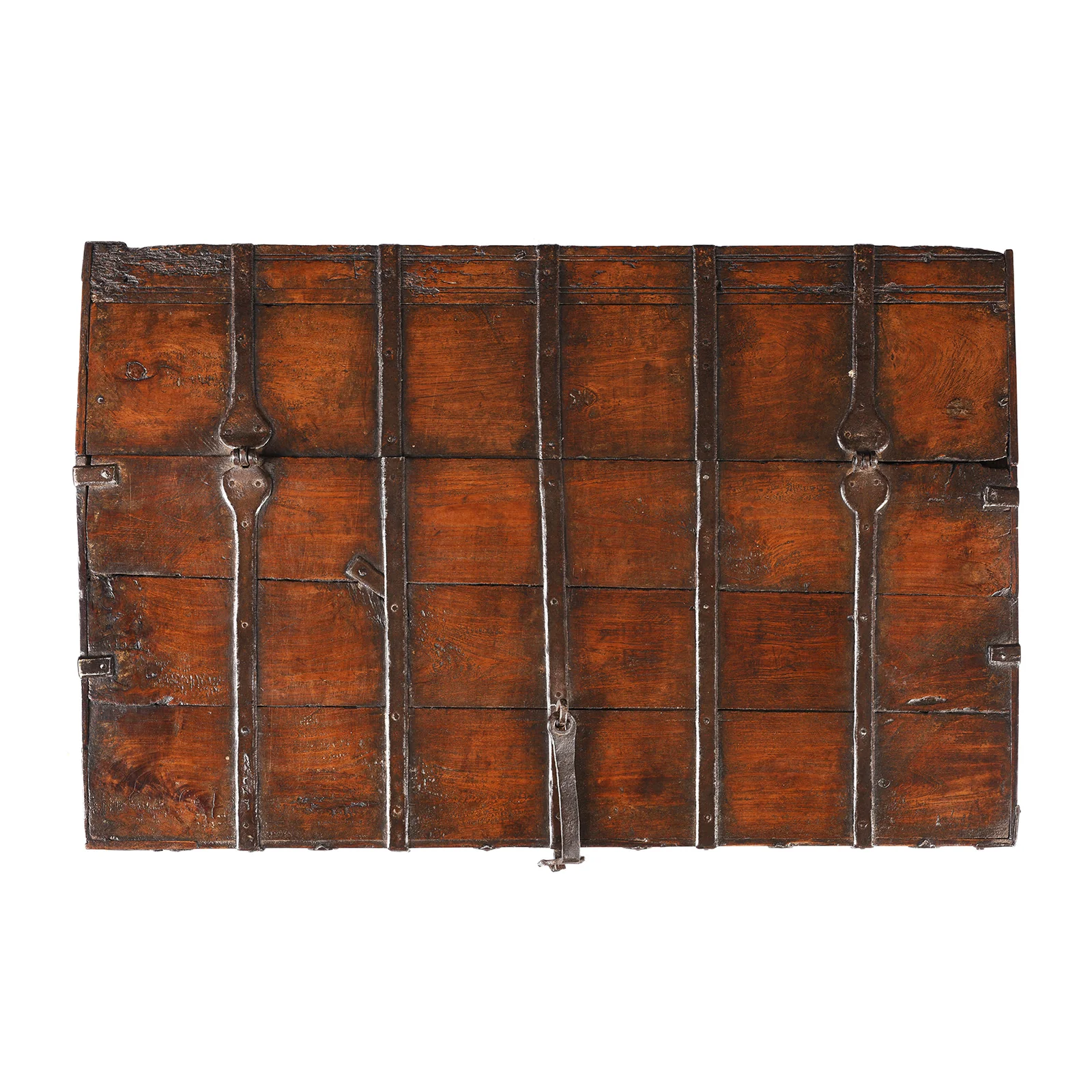 Iron Bound Teak Chest From Gujarat - 19th Century - Image 8