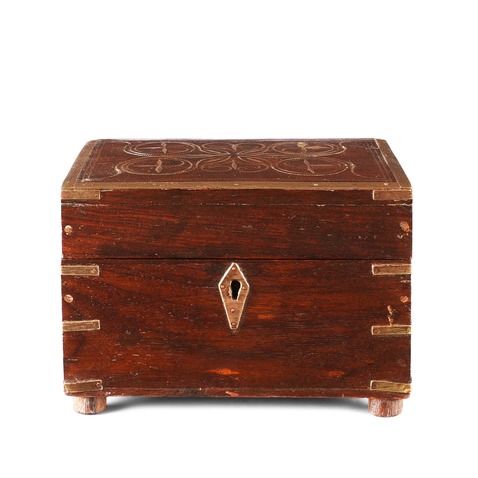 Rosewood Scent Box With Bottles From Lucknow - Ca 1900