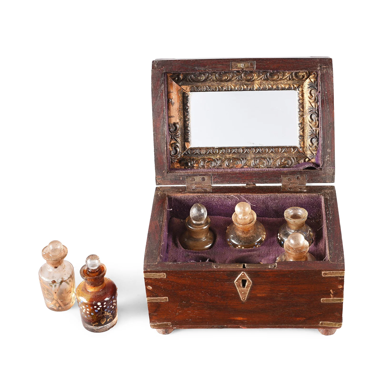 Rosewood Scent Box With Bottles From Lucknow - Ca 1900 - Image 2