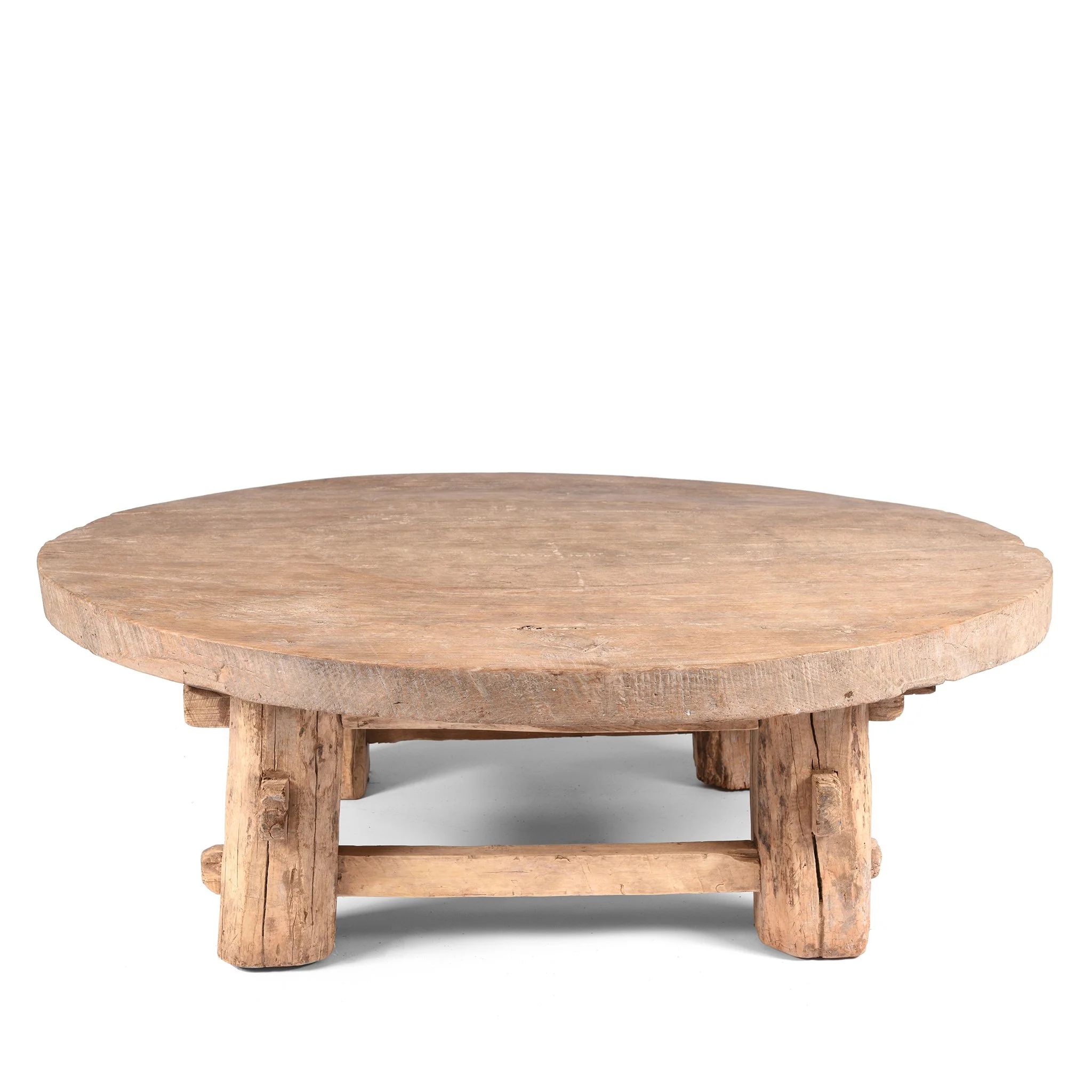 Round Elm Farmers Table From Shanxi - Ca 100 Yrs Old