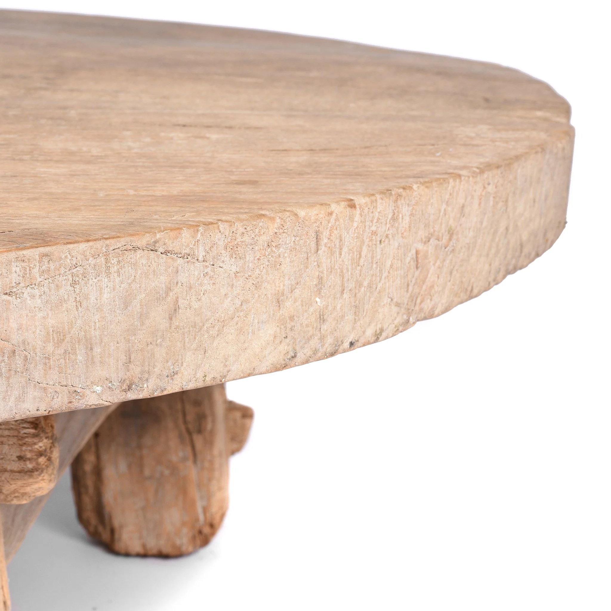 Round Elm Farmers Table From Shanxi - Ca 100 Yrs Old - Image 4