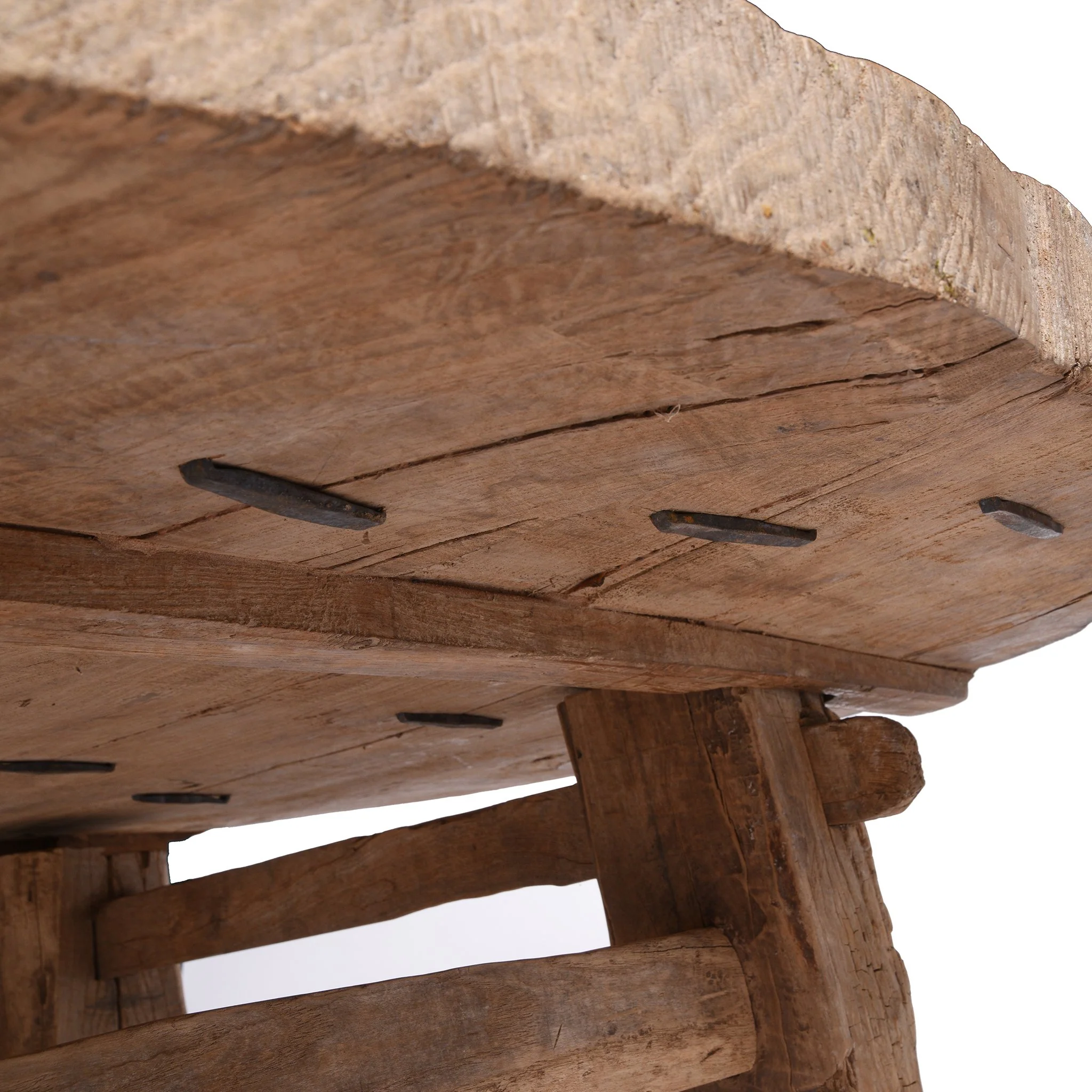 Round Elm Farmers Table From Shanxi - Ca 100 Yrs Old - Image 5