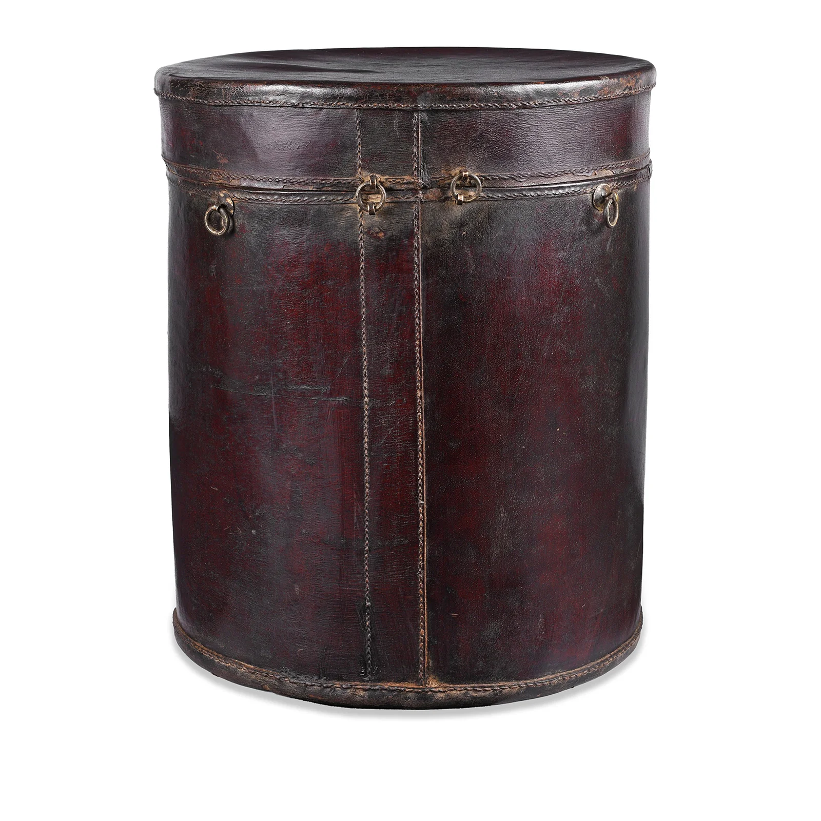 Leather Hat Box From Shanghai  - 19th Century - Image 3