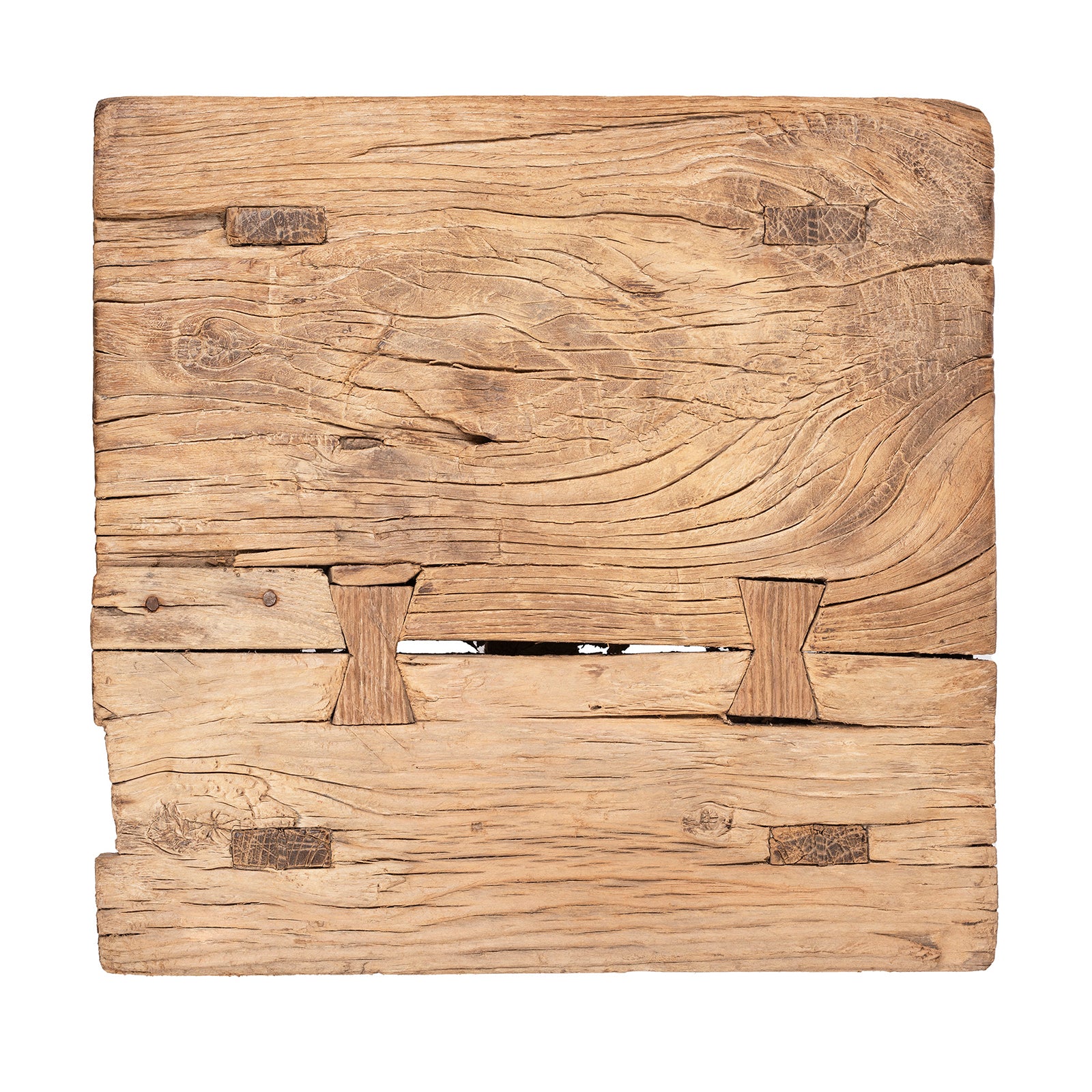Rustic Farmhouse Elm Stool - Ca 1910 - Image 2