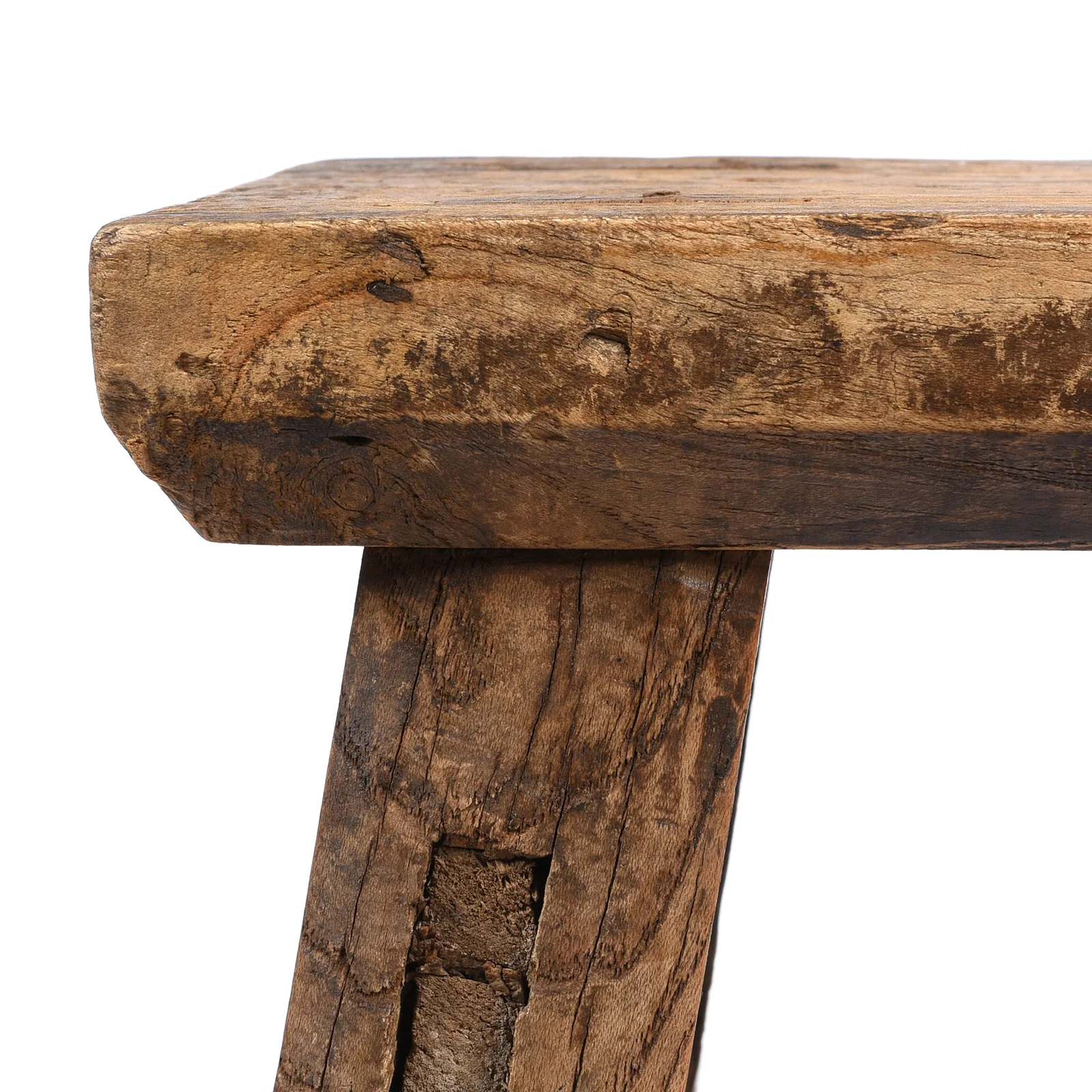 Rustic Low Farmhouse Stool From Shanxi - 19th Century - Image 2
