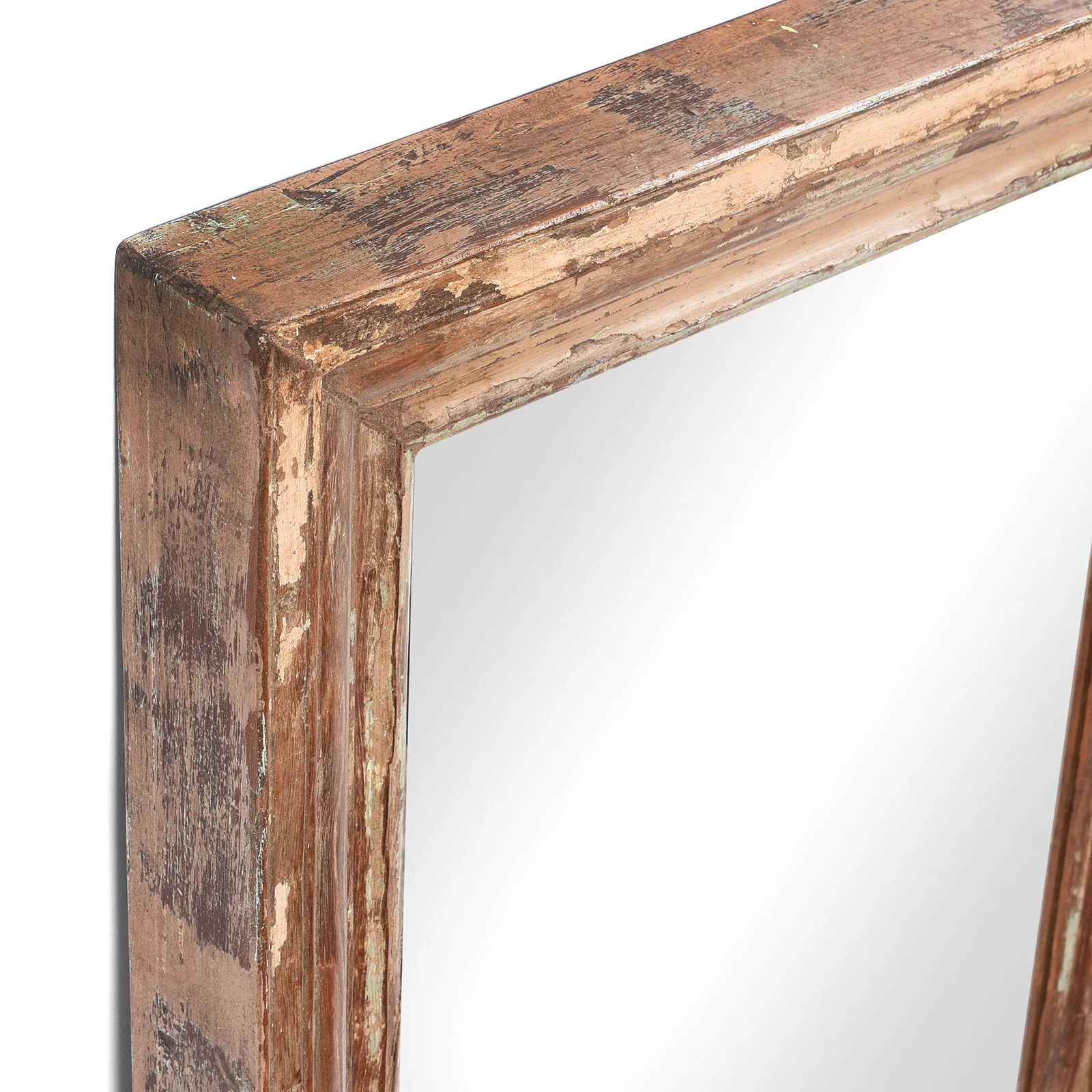 Rustic Painted Indian Mirror (78 x 60cm) - Image 4