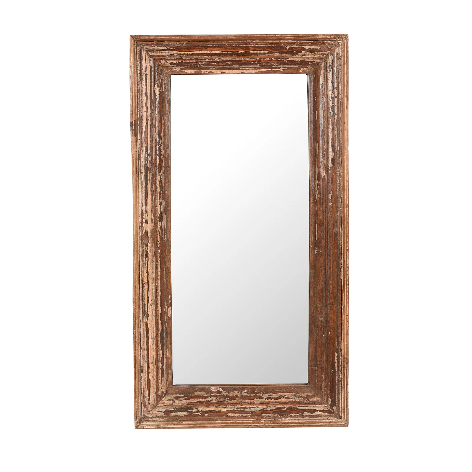 Rustic Painted Indian Mirror Made From Old Teak - Image 2