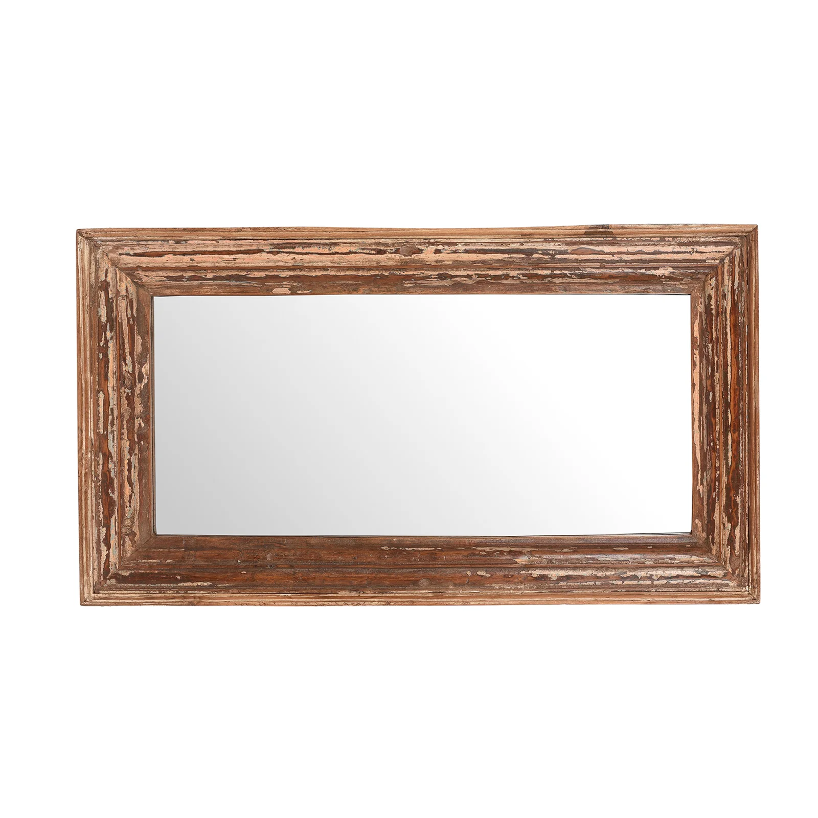 Rustic Painted Indian Mirror Made From Old Teak - Image 3