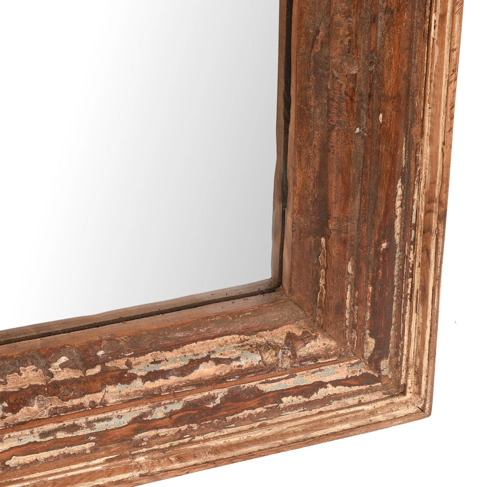 Rustic Painted Indian Mirror Made From Old Teak - Image 6