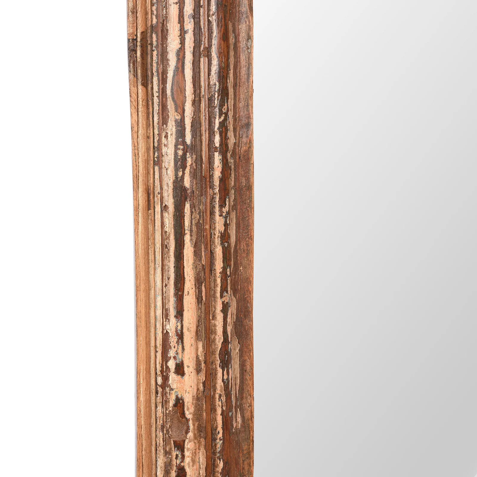 Rustic Painted Indian Mirror Made From Old Teak - Image 7