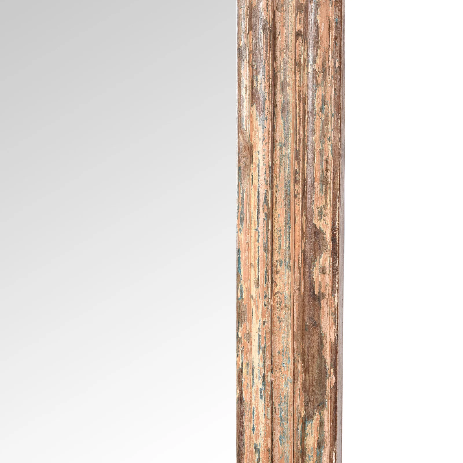 Rustic Painted Mirror Made From Old Architectural Teak - Image 4