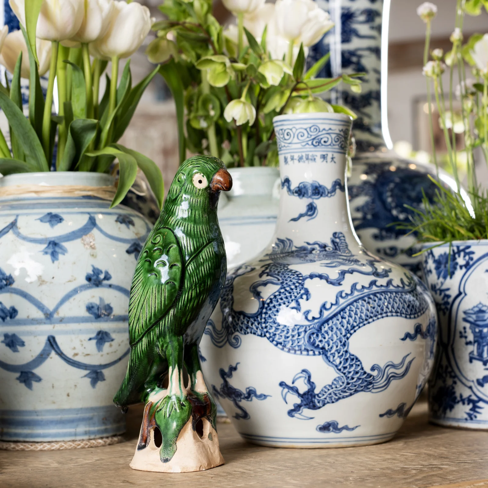 Porcelain Parrot Joss Stick Holder - Image 6